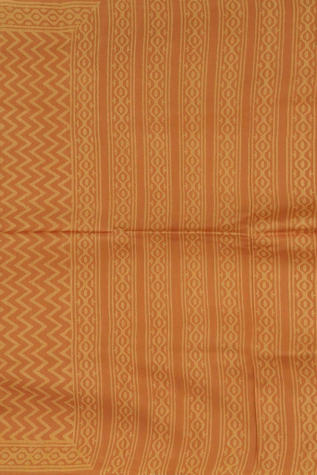 Orange Printed Silk Saree