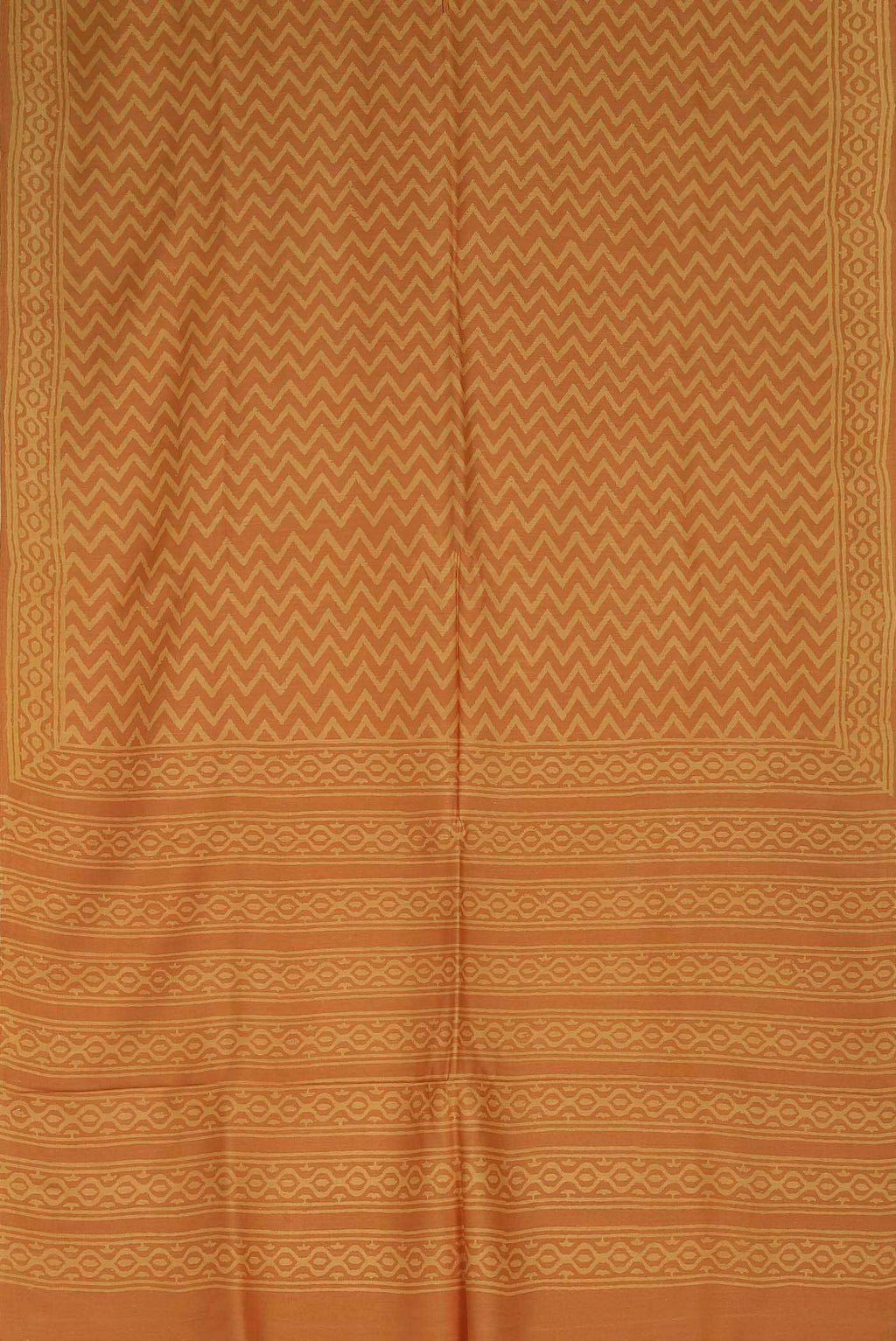 Orange Printed Silk Saree