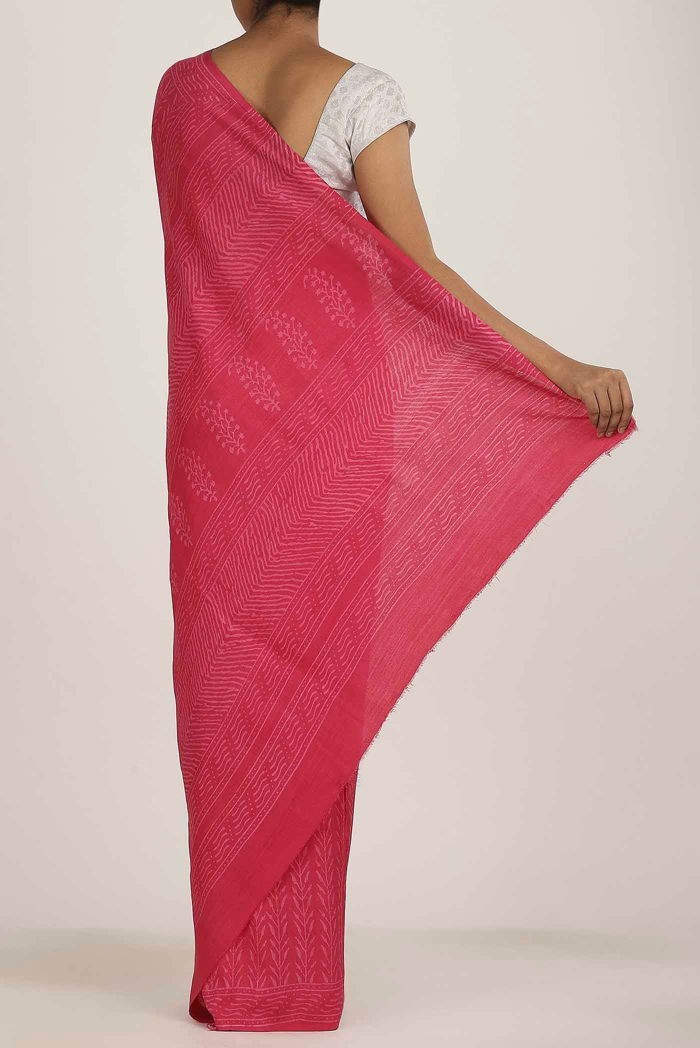 Pink Bhagalpuri Tussar Silk Saree