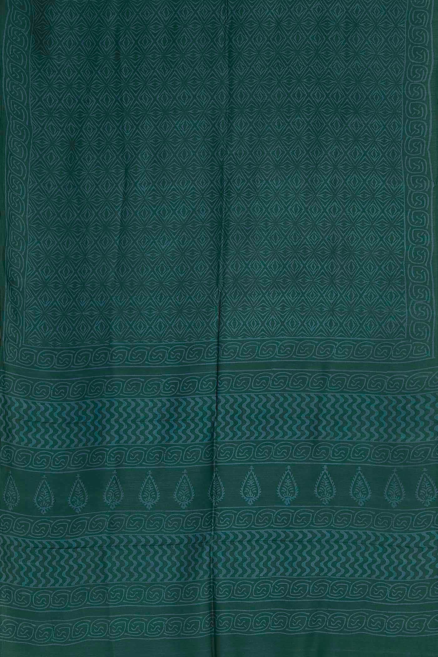 Blue Printed Silk Saree