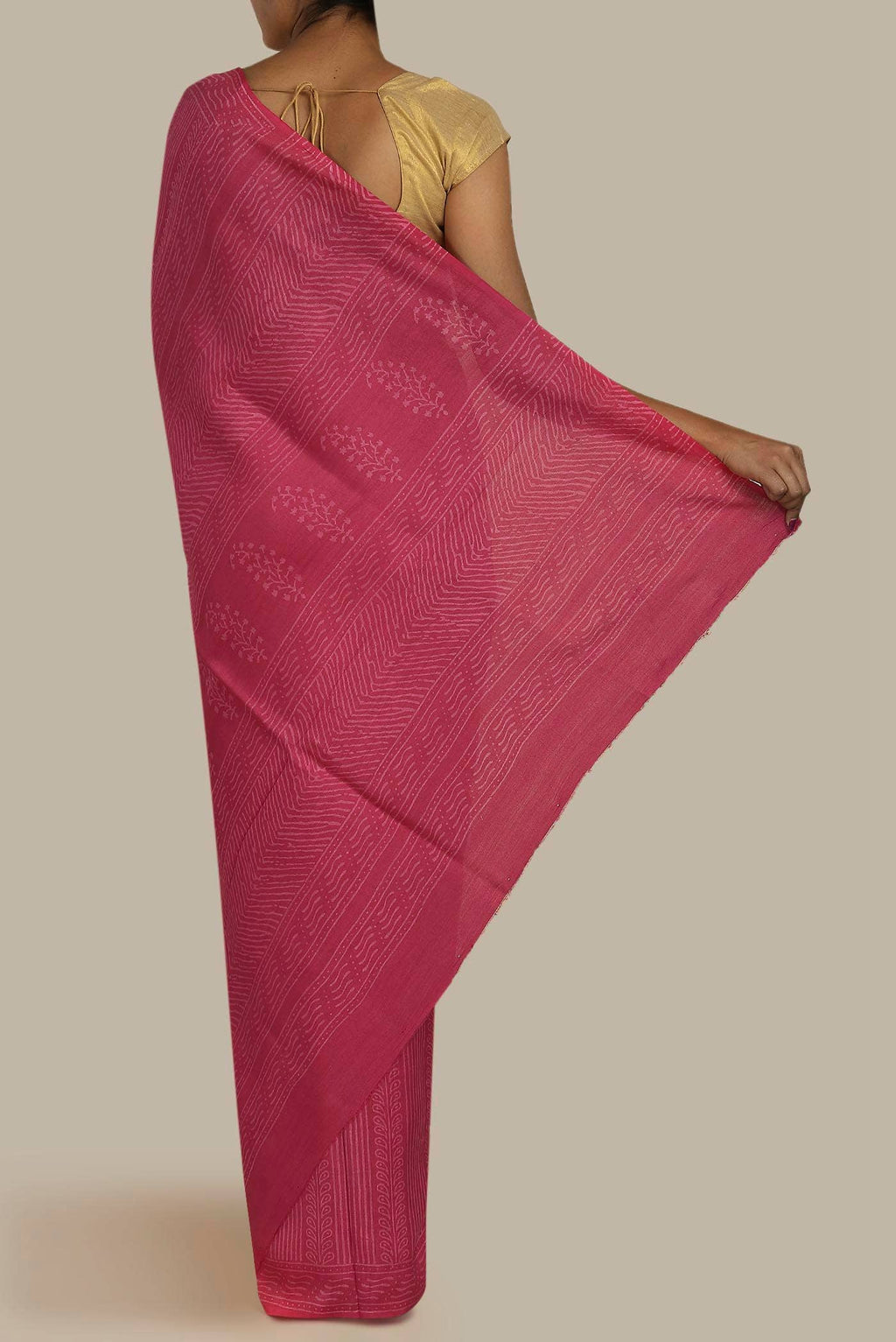 Pink Bhagalpuri Tussar Silk Saree