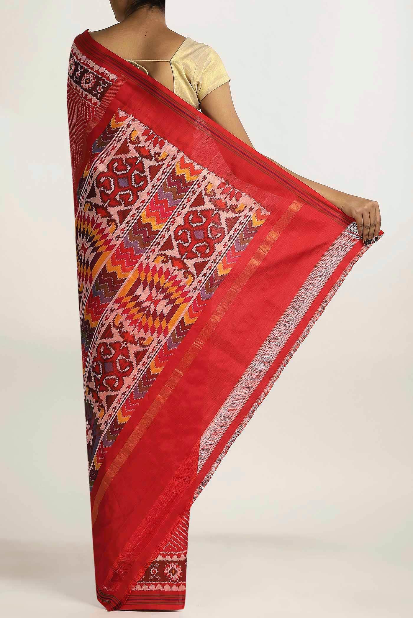 Red Orissa Silk Saree