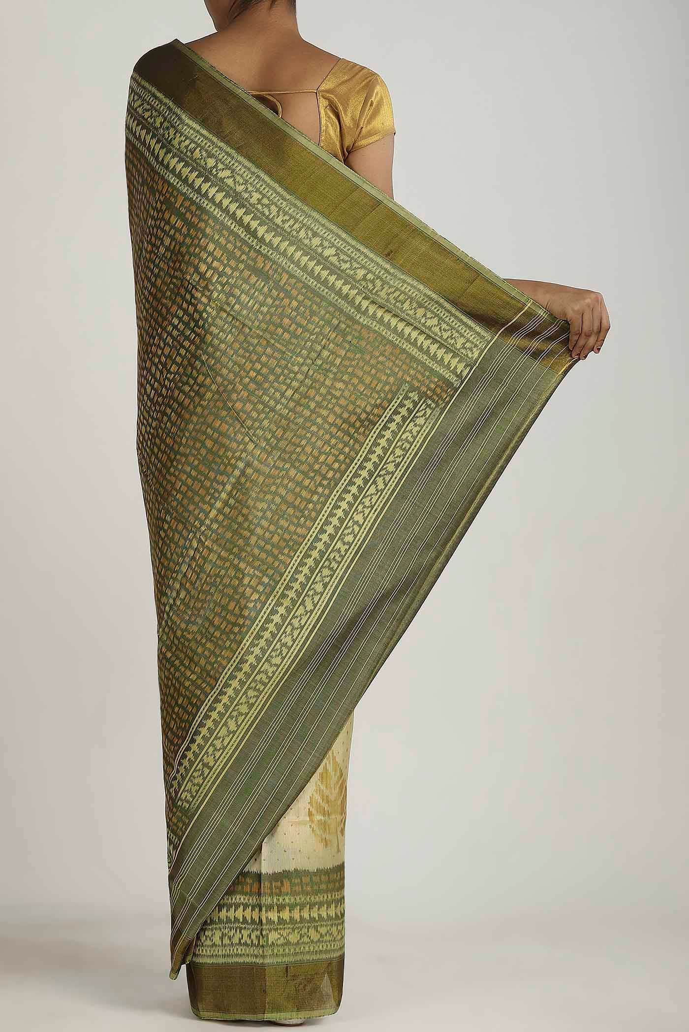 Cream Rajkot Patola Silk Saree