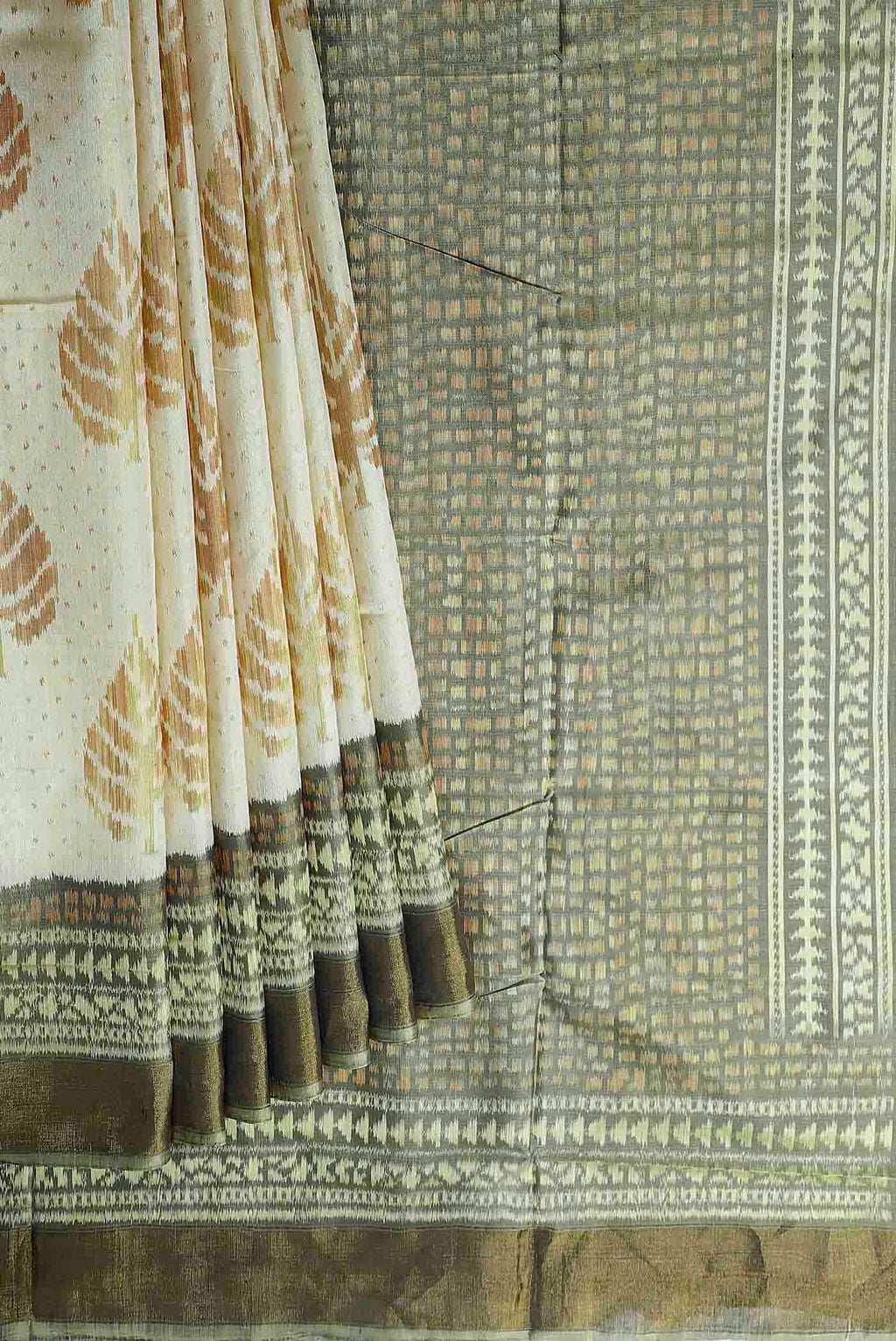 Cream Rajkot Patola Silk Saree