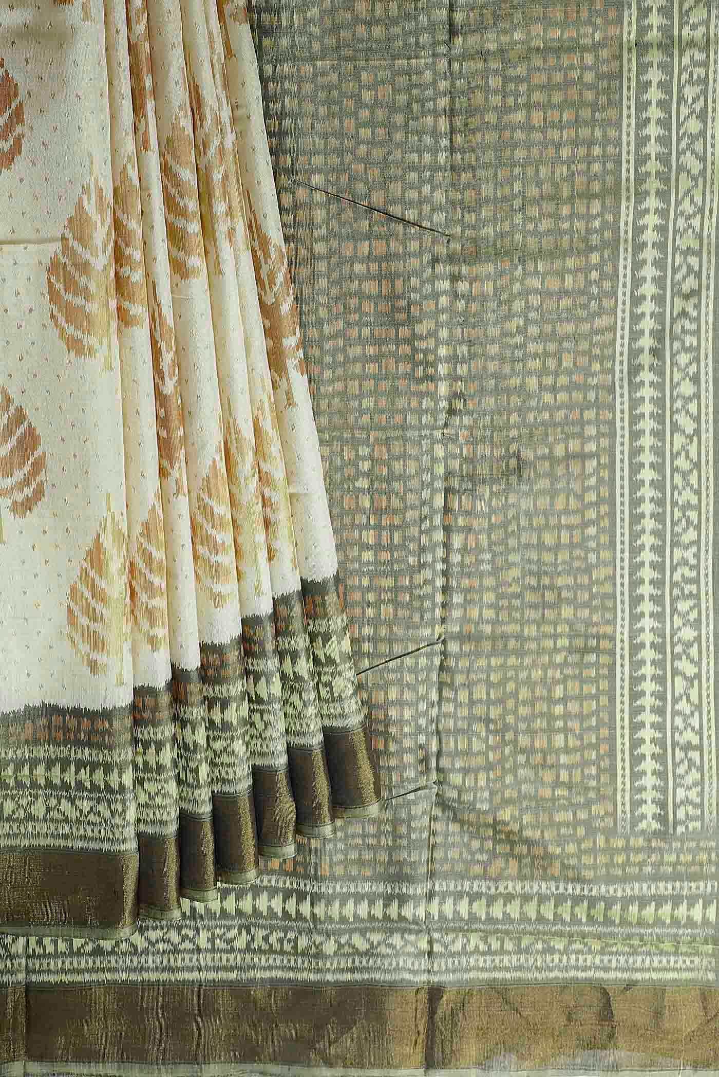 Cream Rajkot Patola Silk Saree