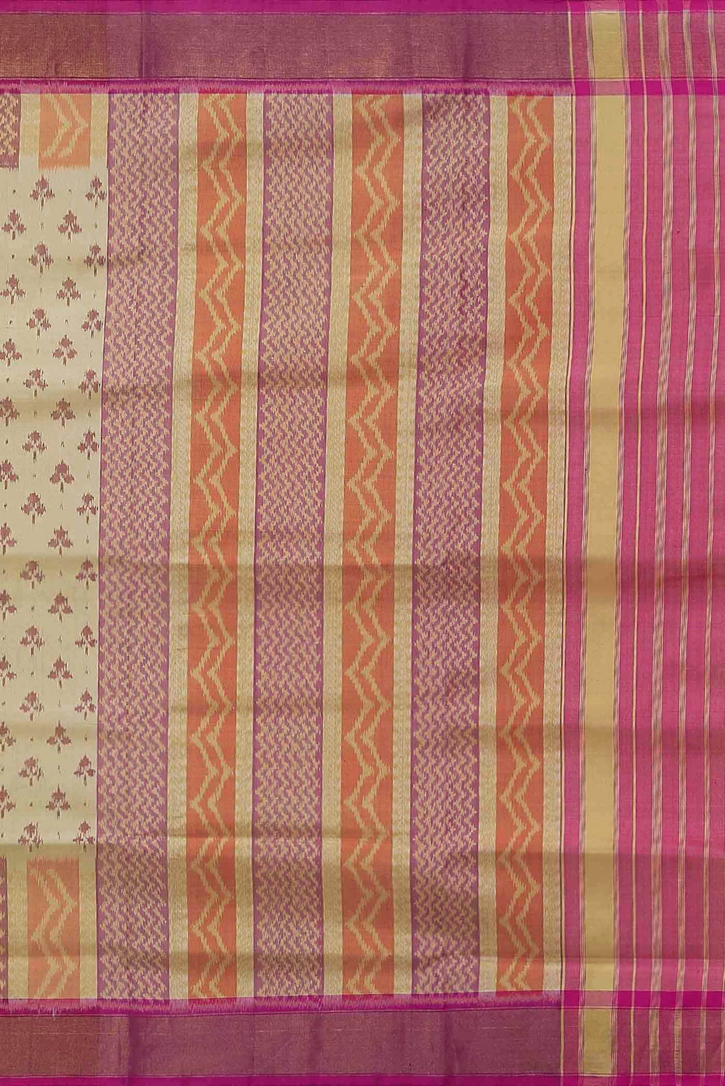 Cream Rajkot Patola Silk Saree