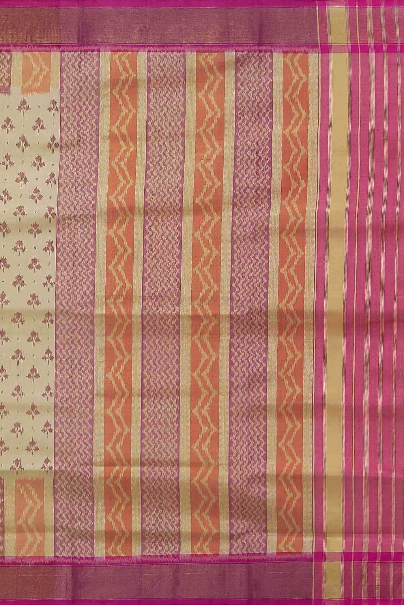 Cream Rajkot Patola Silk Saree