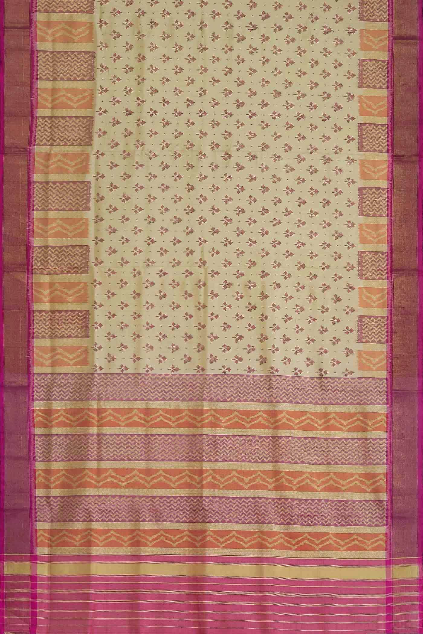 Cream Rajkot Patola Silk Saree