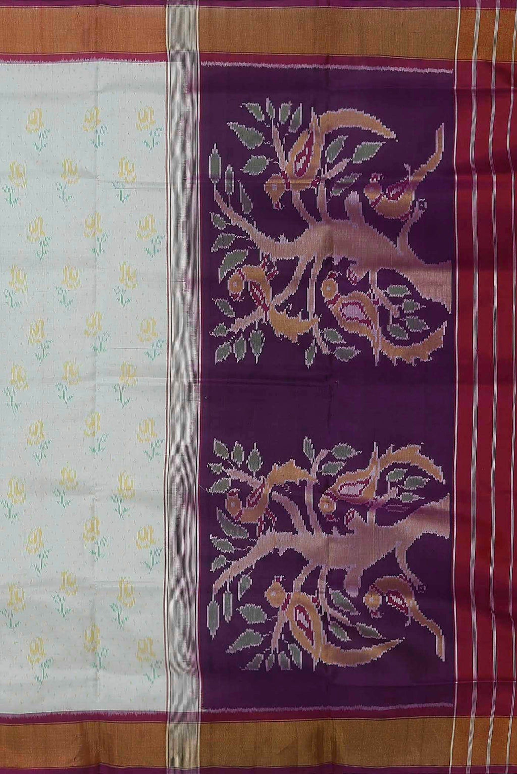 White Rajkot Patola Silk Saree