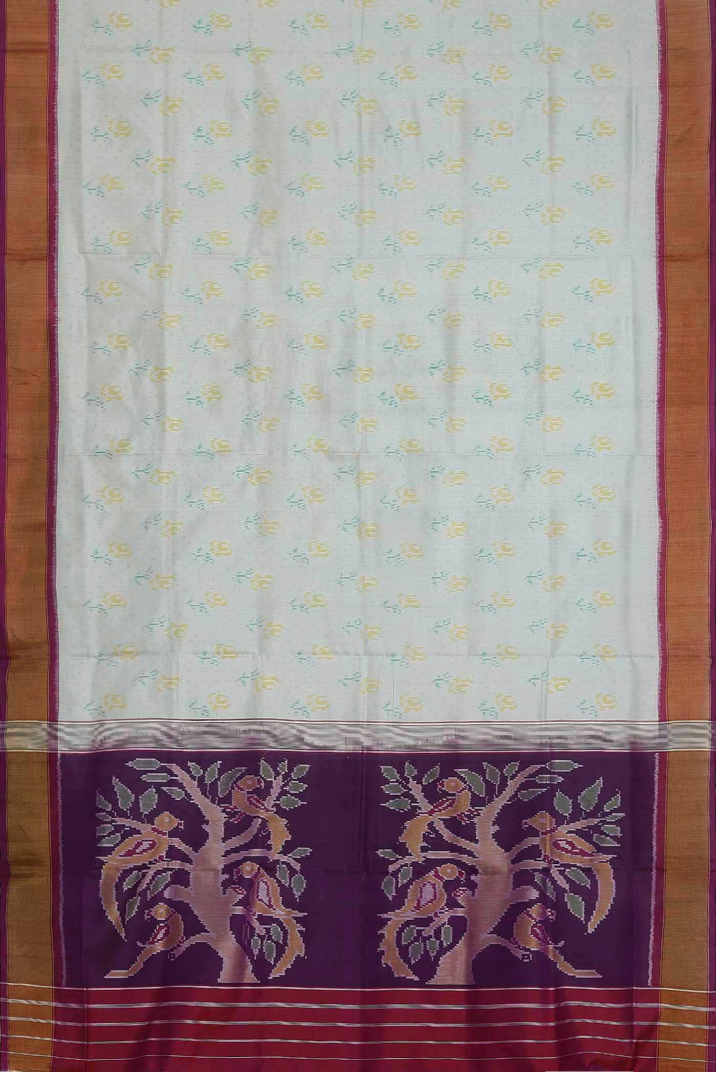 White Rajkot Patola Silk Saree