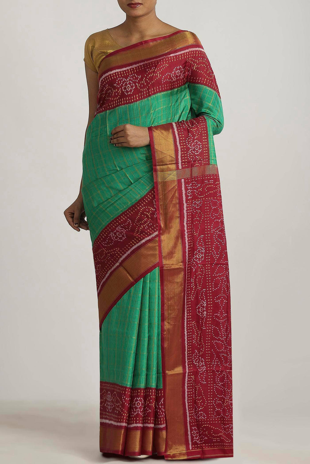 Green Rajkot Patola Silk Saree