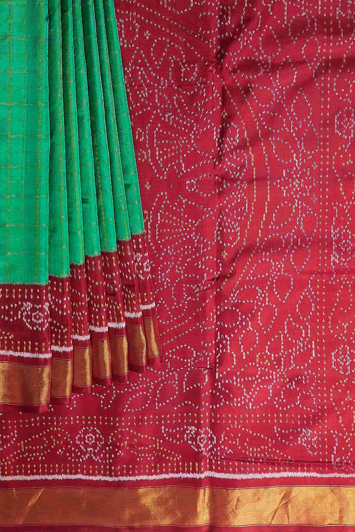 Green Rajkot Patola Silk Saree