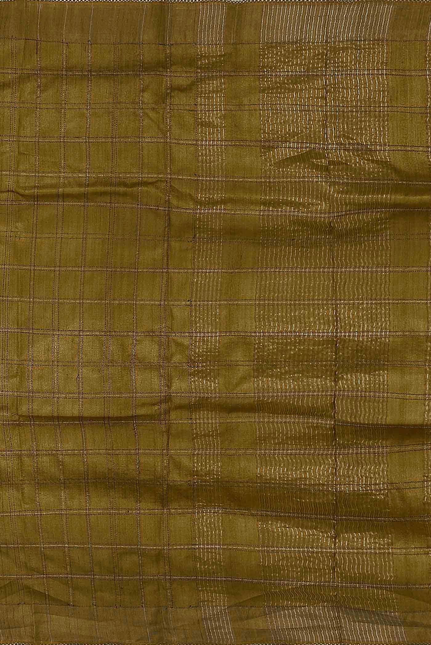 Brown Bhagalpuri Tussar Silk Saree