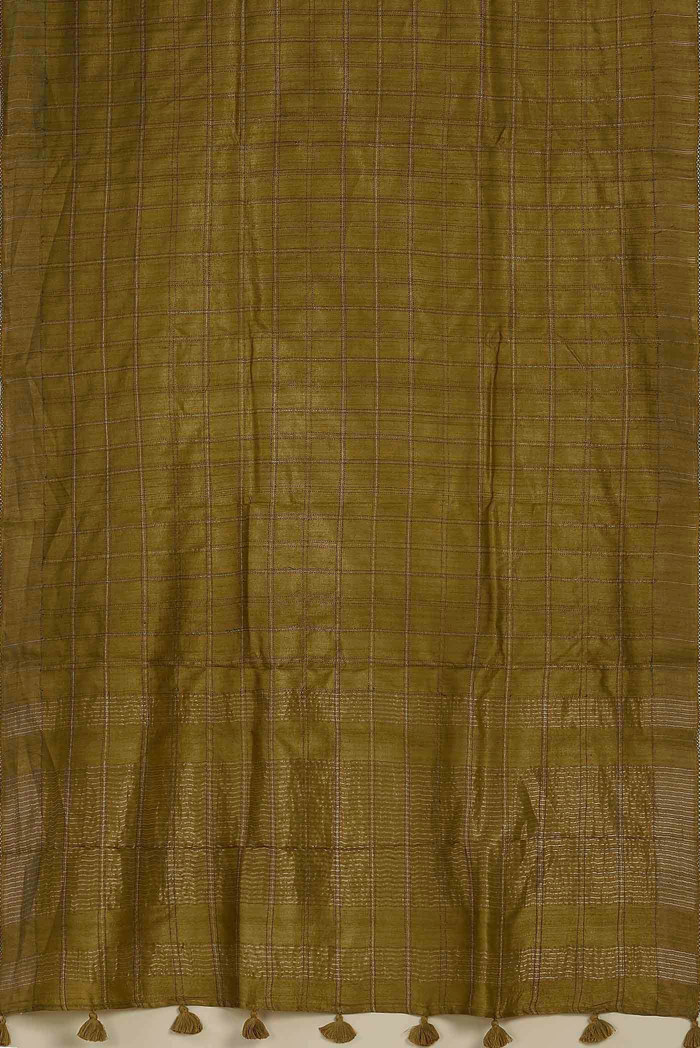 Brown Bhagalpuri Tussar Silk Saree