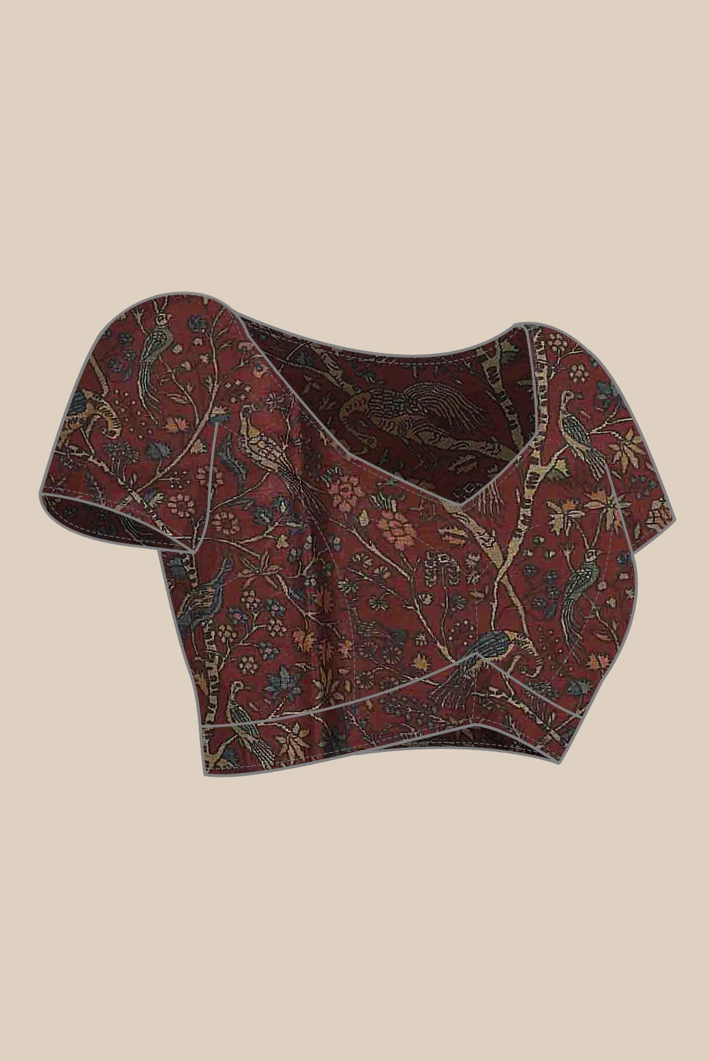Brown Bhagalpuri Tussar Silk Saree