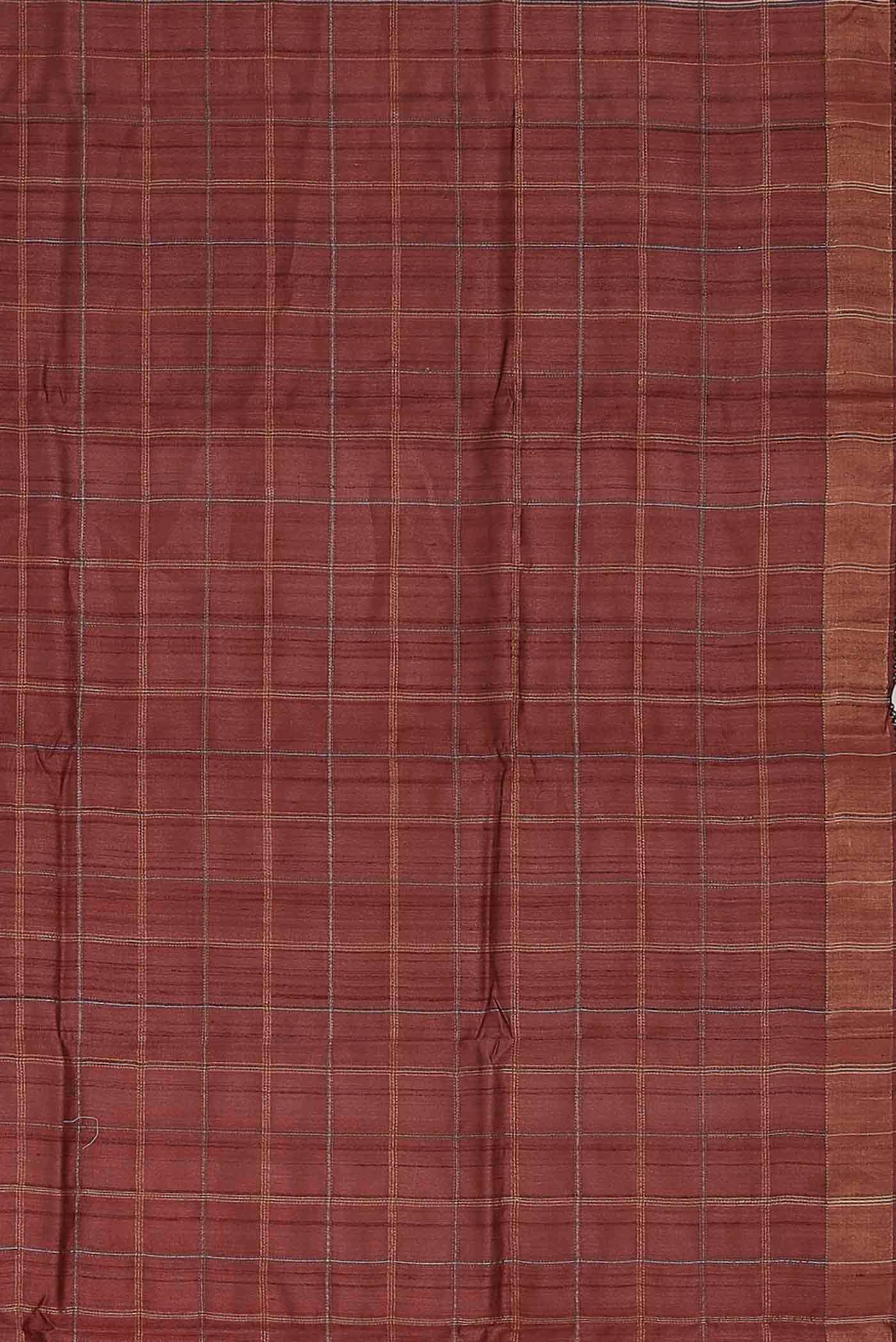 Brown Bhagalpuri Tussar Silk Saree