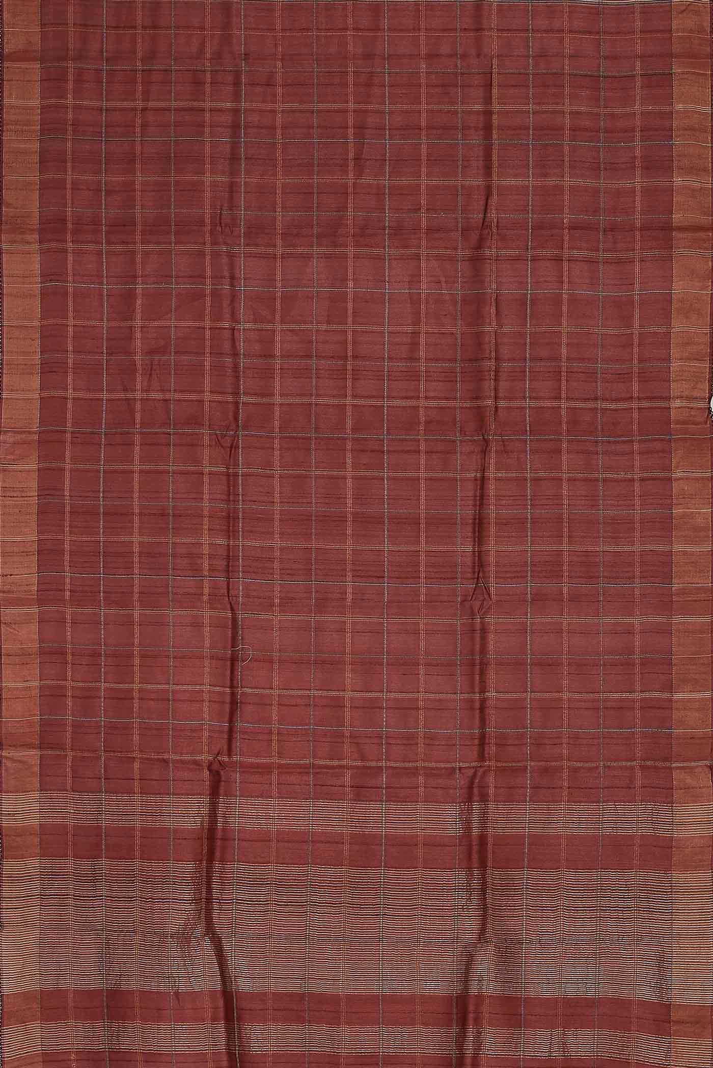 Brown Bhagalpuri Tussar Silk Saree