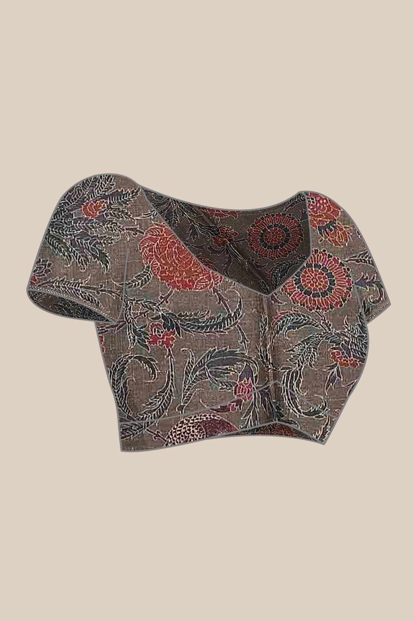 Grey Bhagalpuri Tussar Silk Saree