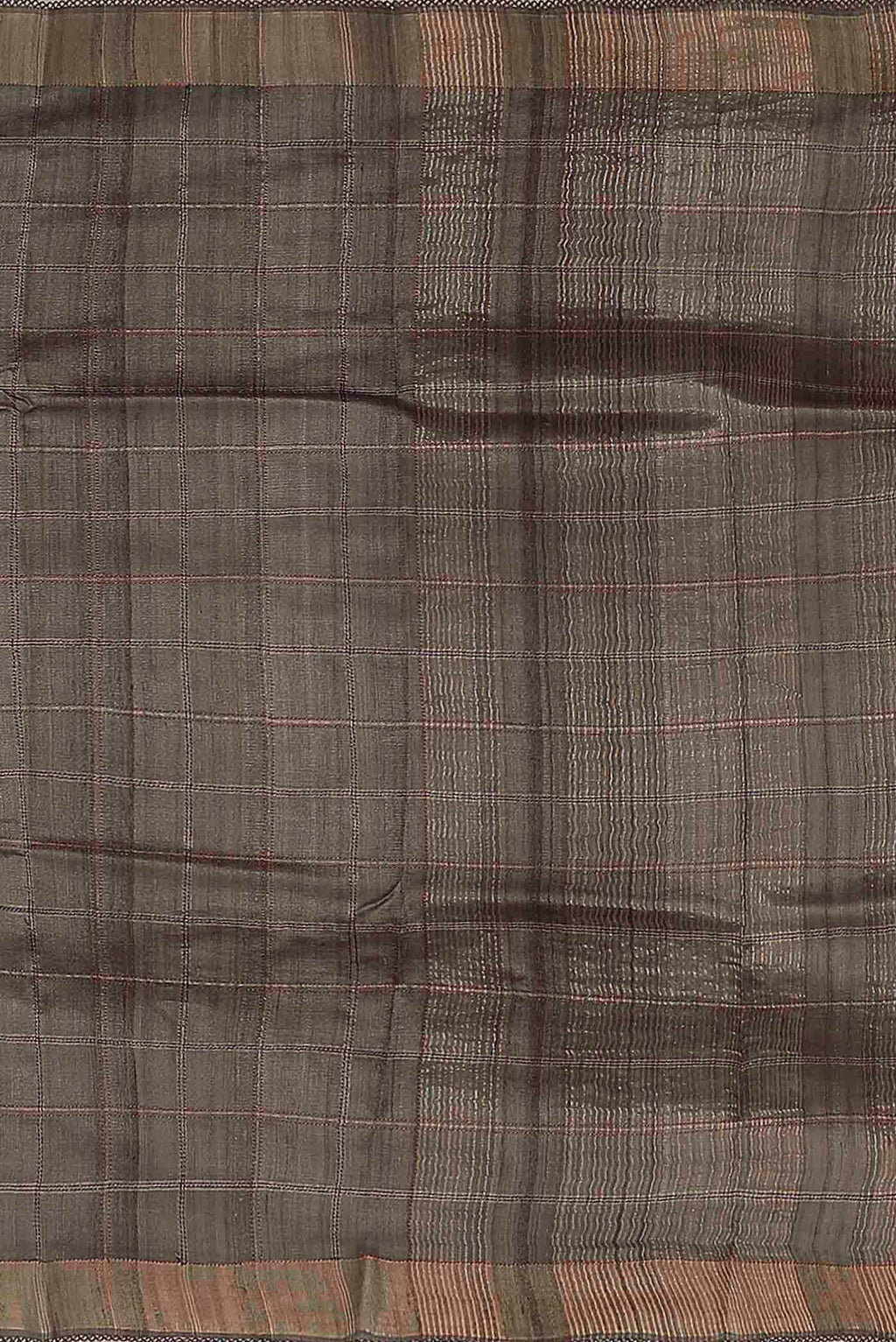 Grey Bhagalpuri Tussar Silk Saree