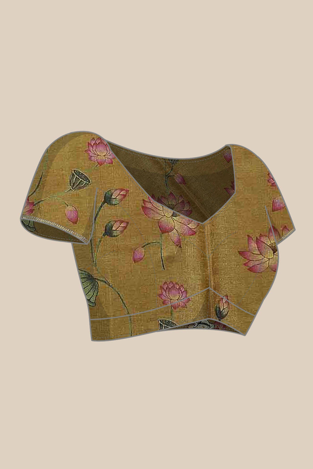 Mustard Bhagalpuri Tussar Silk Saree
