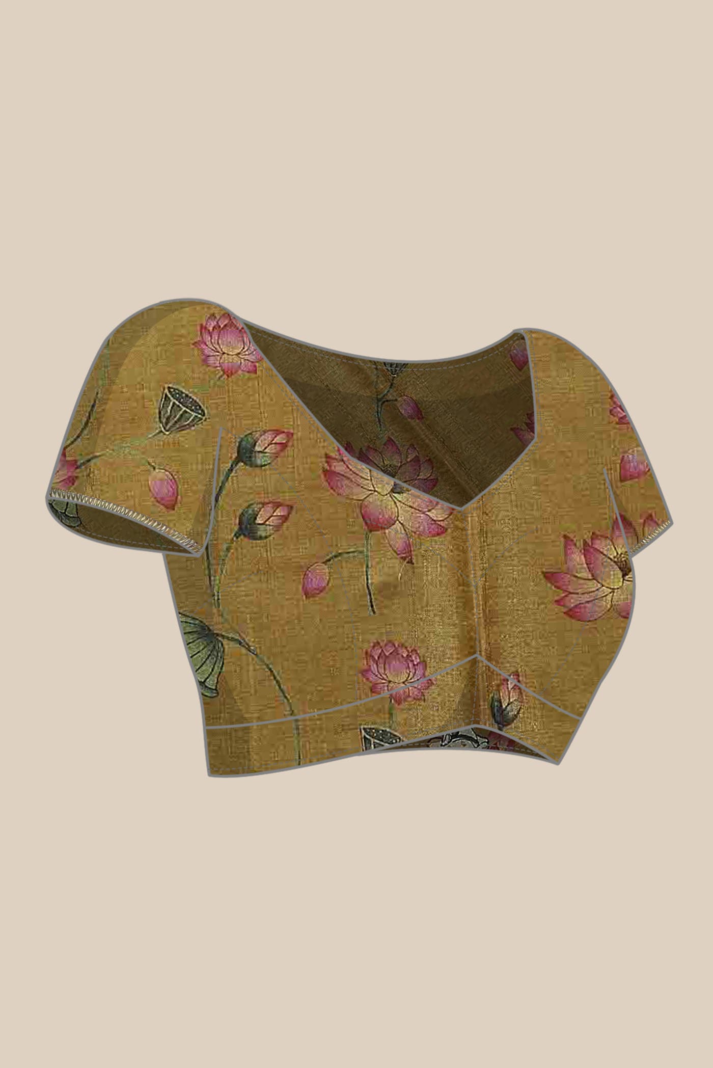 Mustard Bhagalpuri Tussar Silk Saree