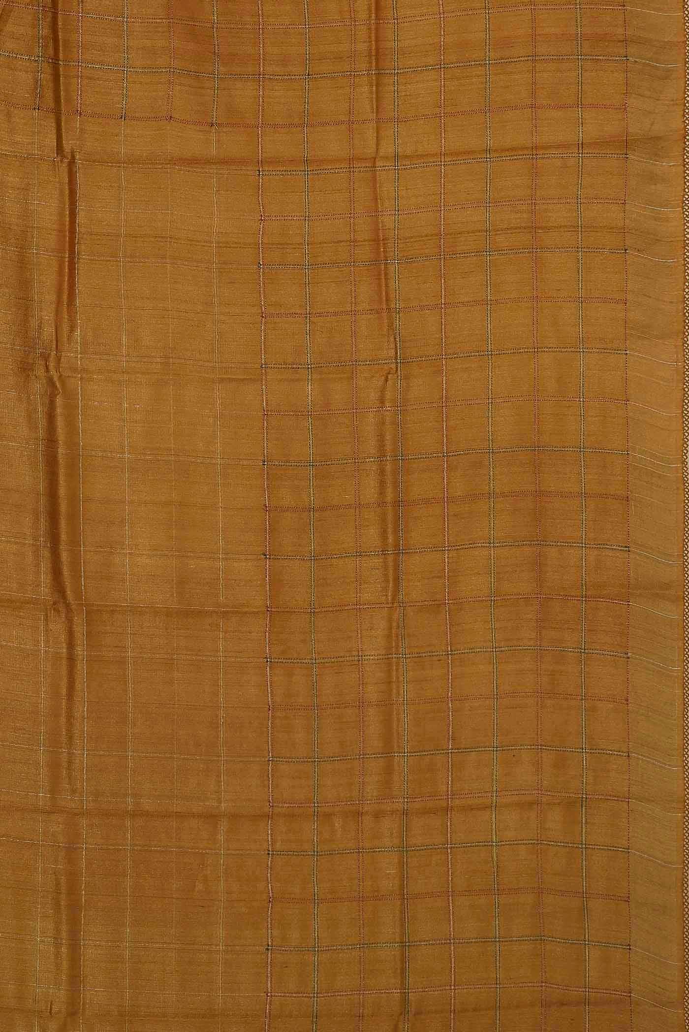 Mustard Bhagalpuri Tussar Silk Saree