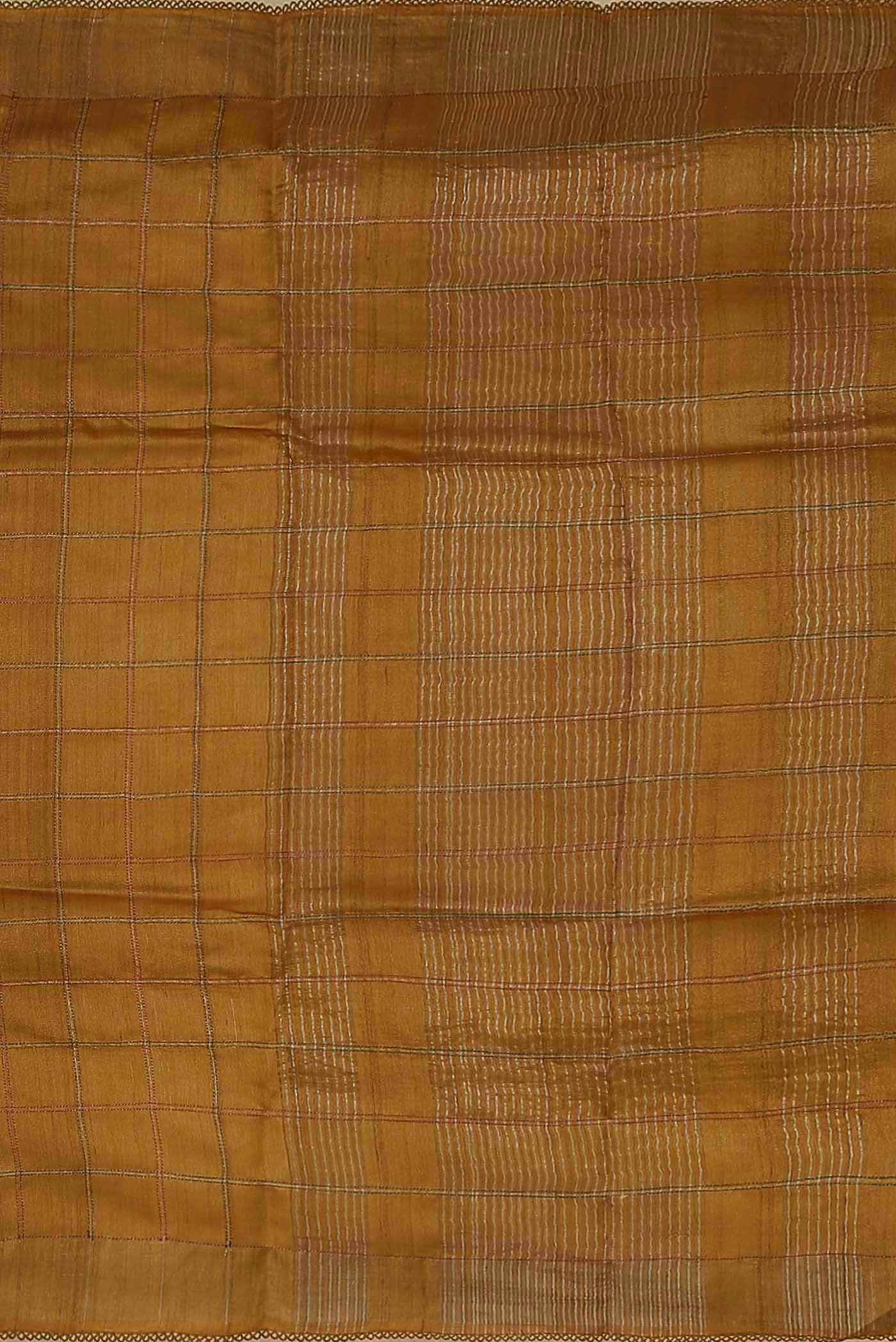 Mustard Bhagalpuri Tussar Silk Saree
