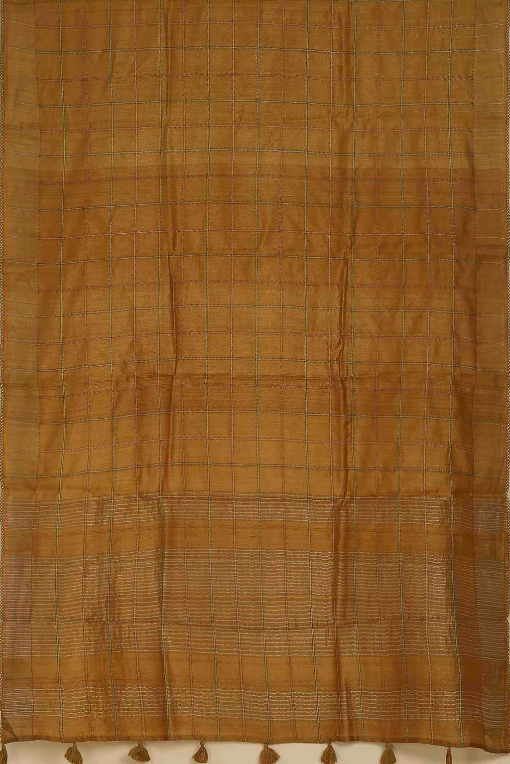 Mustard Bhagalpuri Tussar Silk Saree