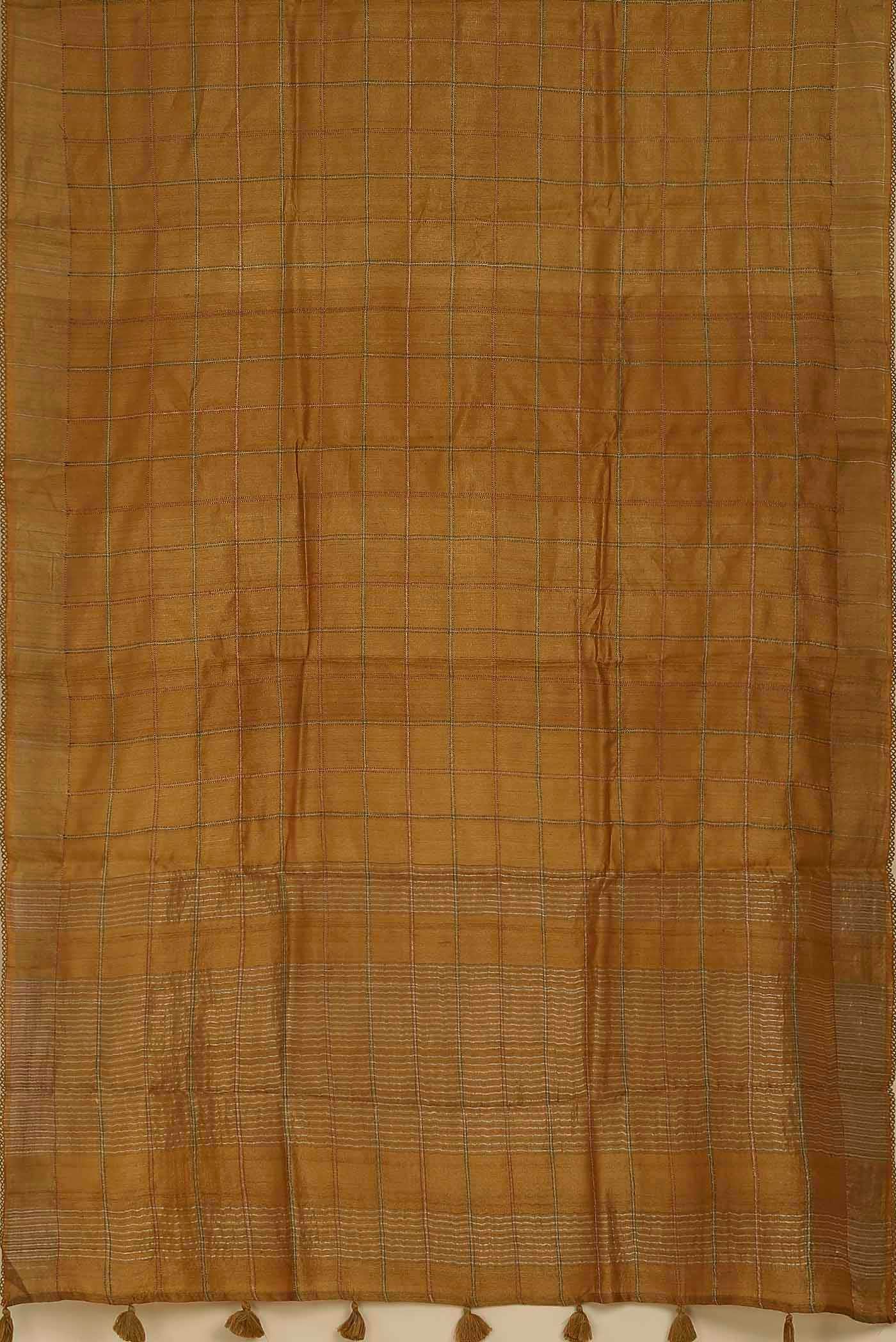 Mustard Bhagalpuri Tussar Silk Saree