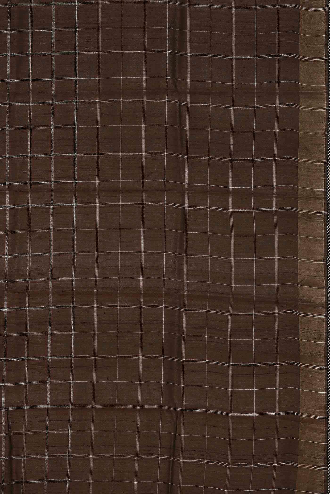 Brown Bhagalpuri Tussar Silk Saree