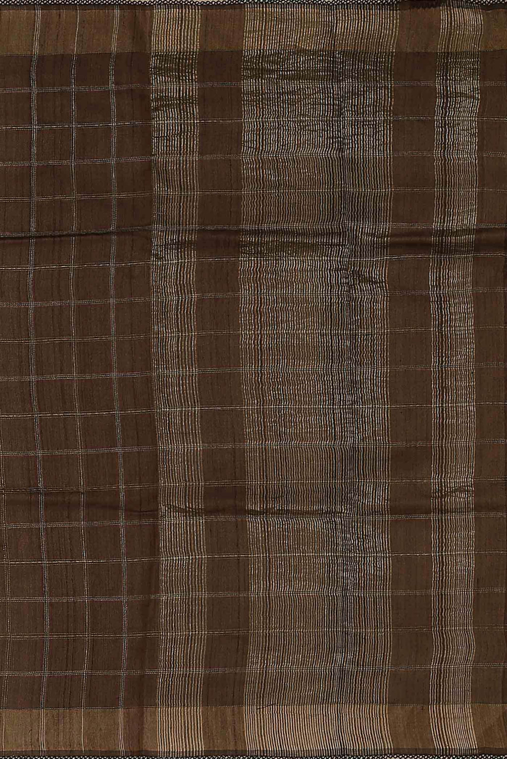 Brown Bhagalpuri Tussar Silk Saree