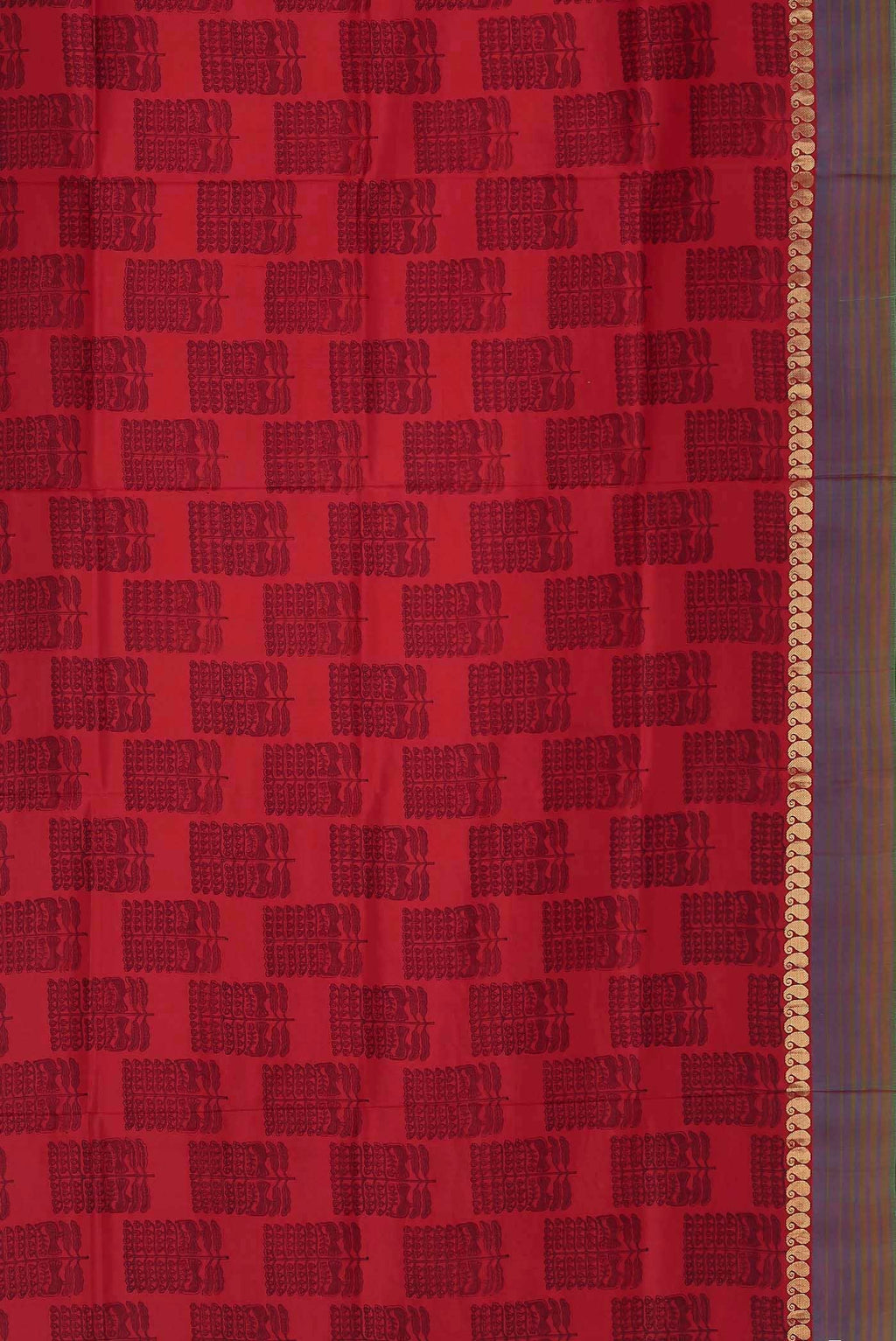 Red Printed Silk Saree