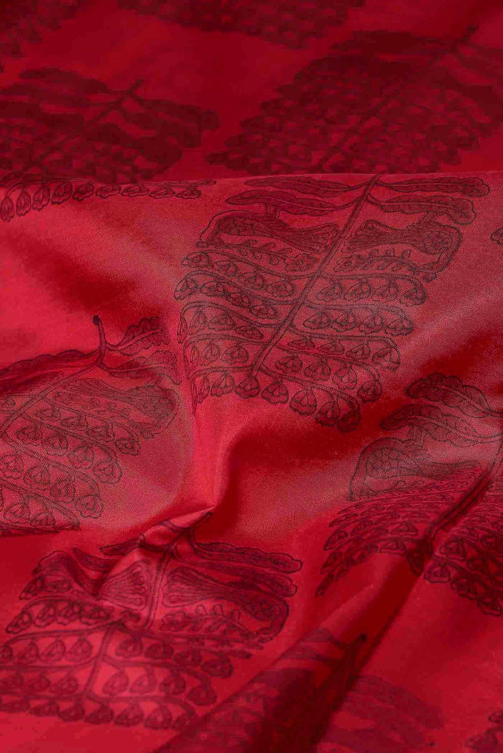 Red Printed Silk Saree