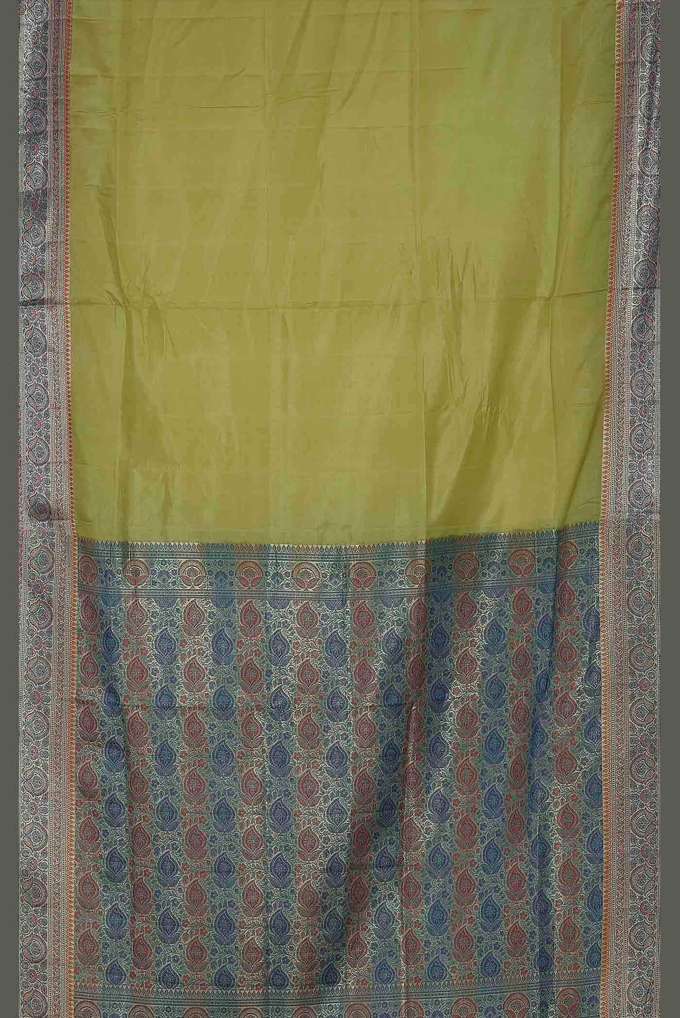 Green Banarasi Tussar Silk Saree