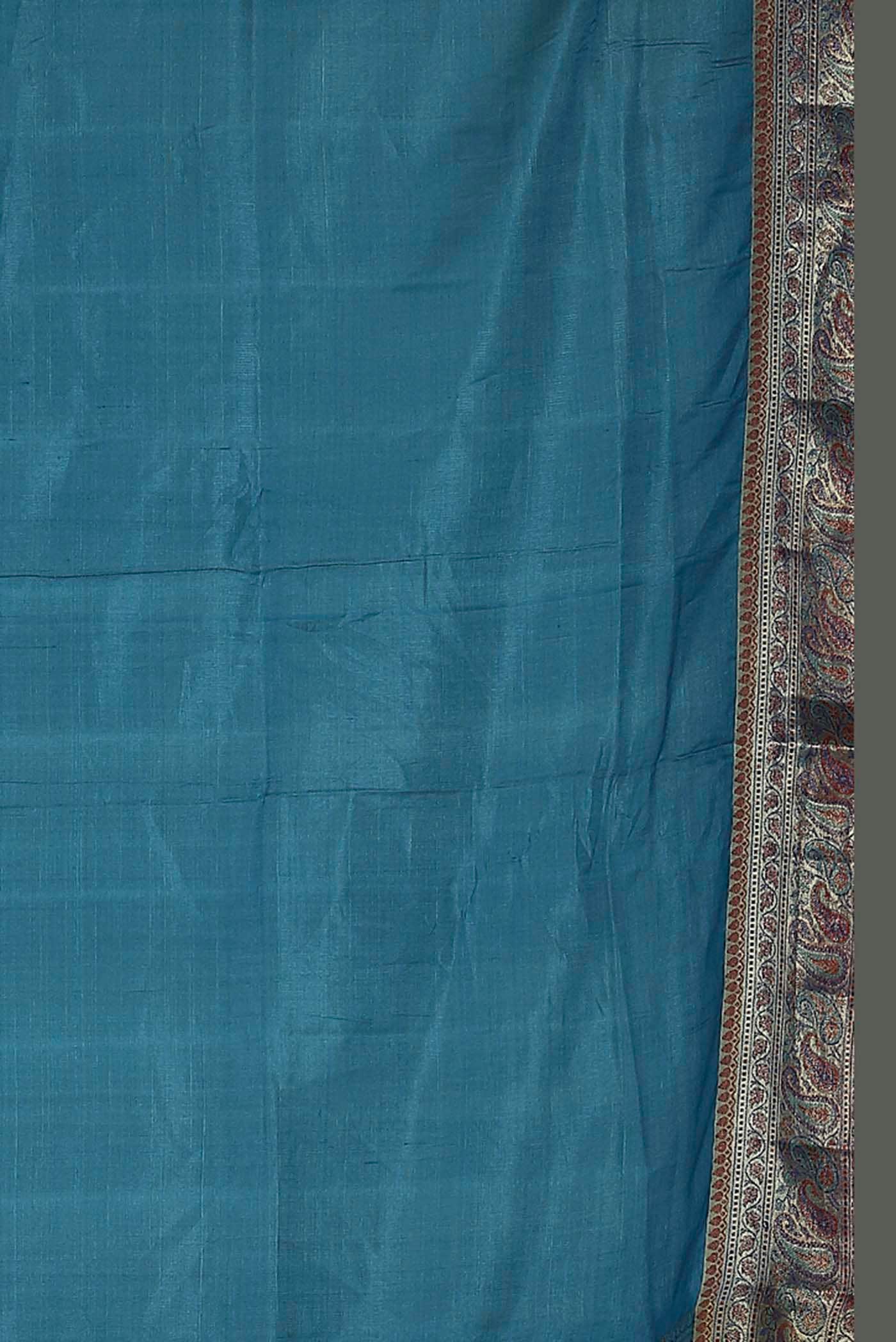Blue Banarasi Tussar Silk Saree