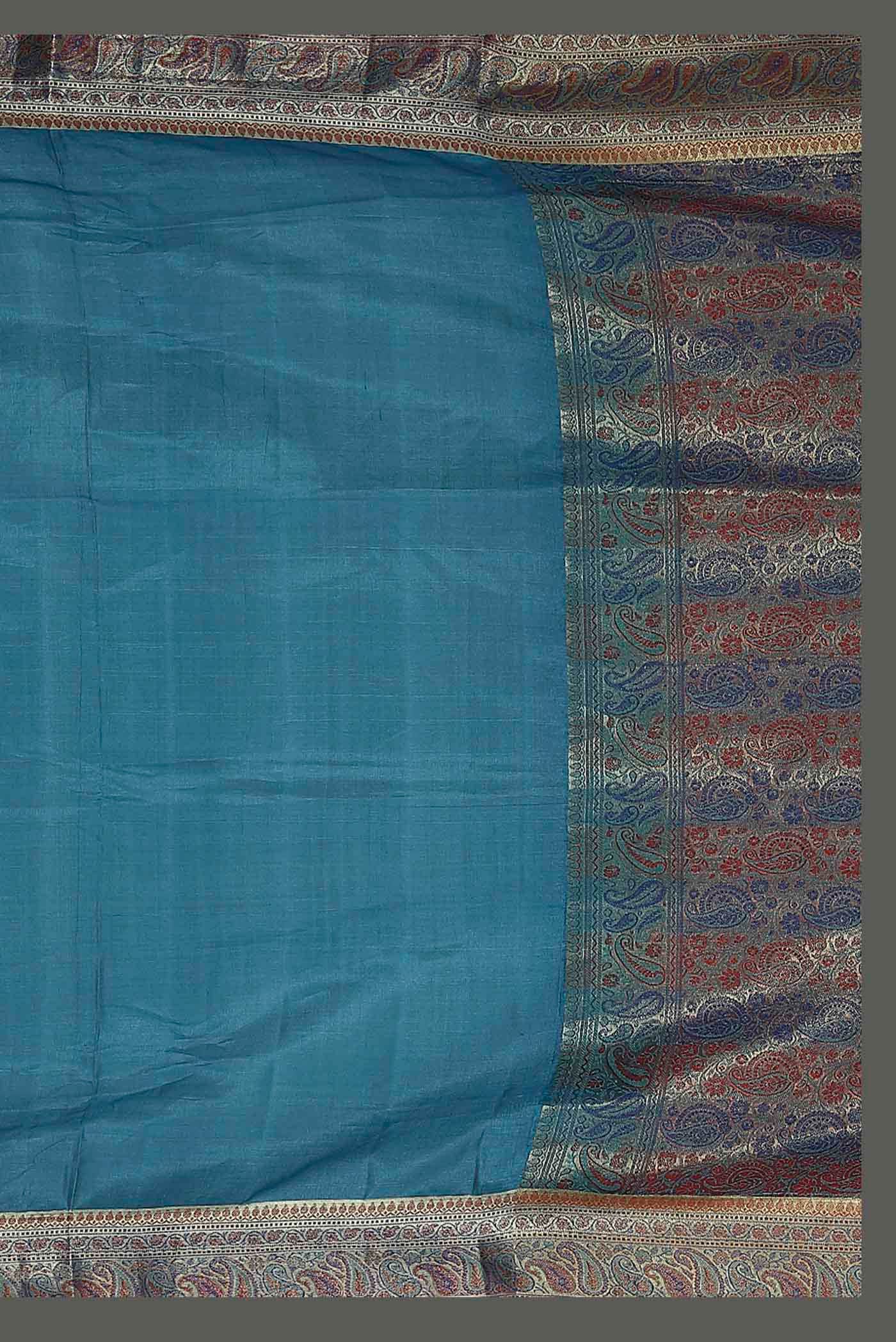 Blue Banarasi Tussar Silk Saree