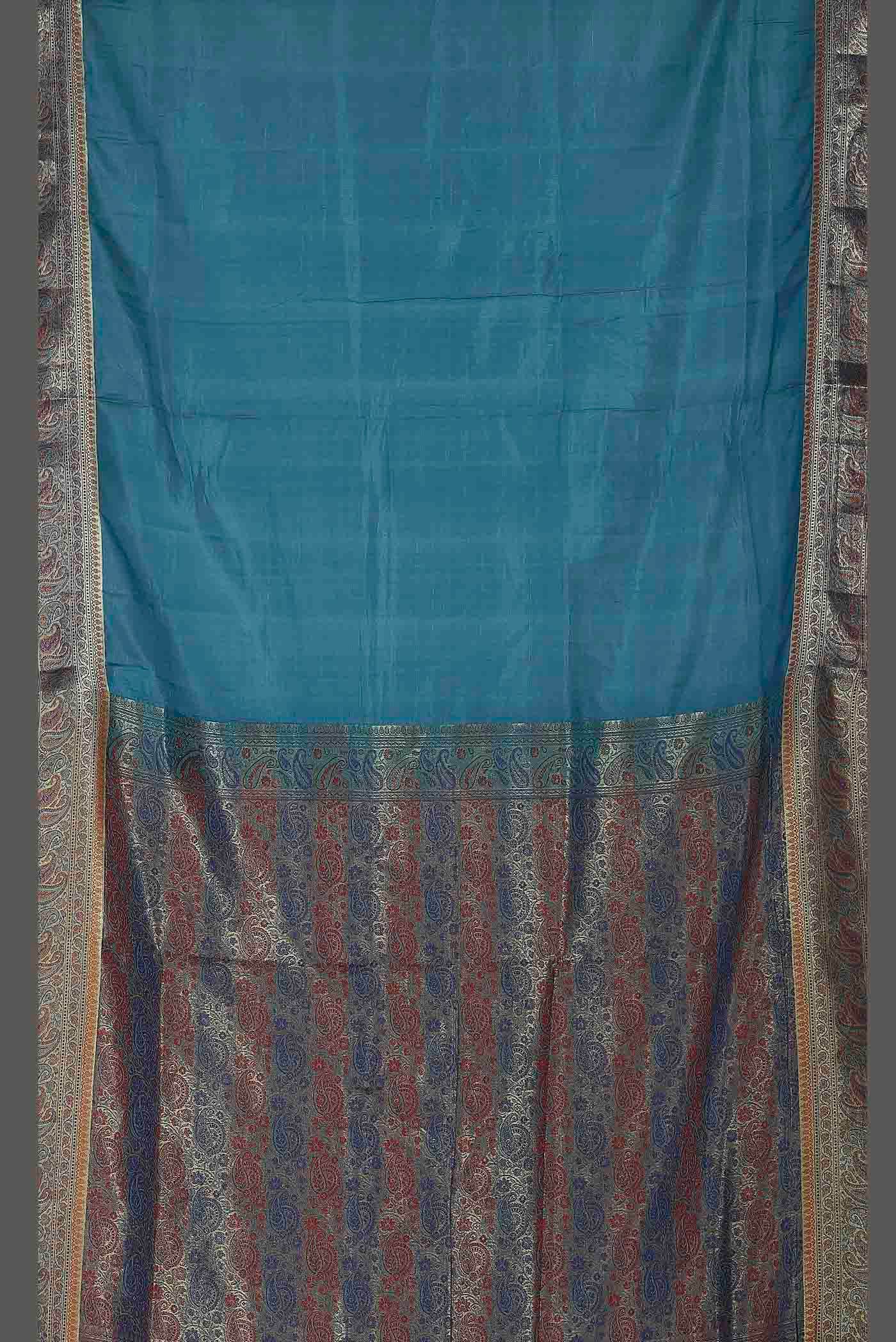 Blue Banarasi Tussar Silk Saree