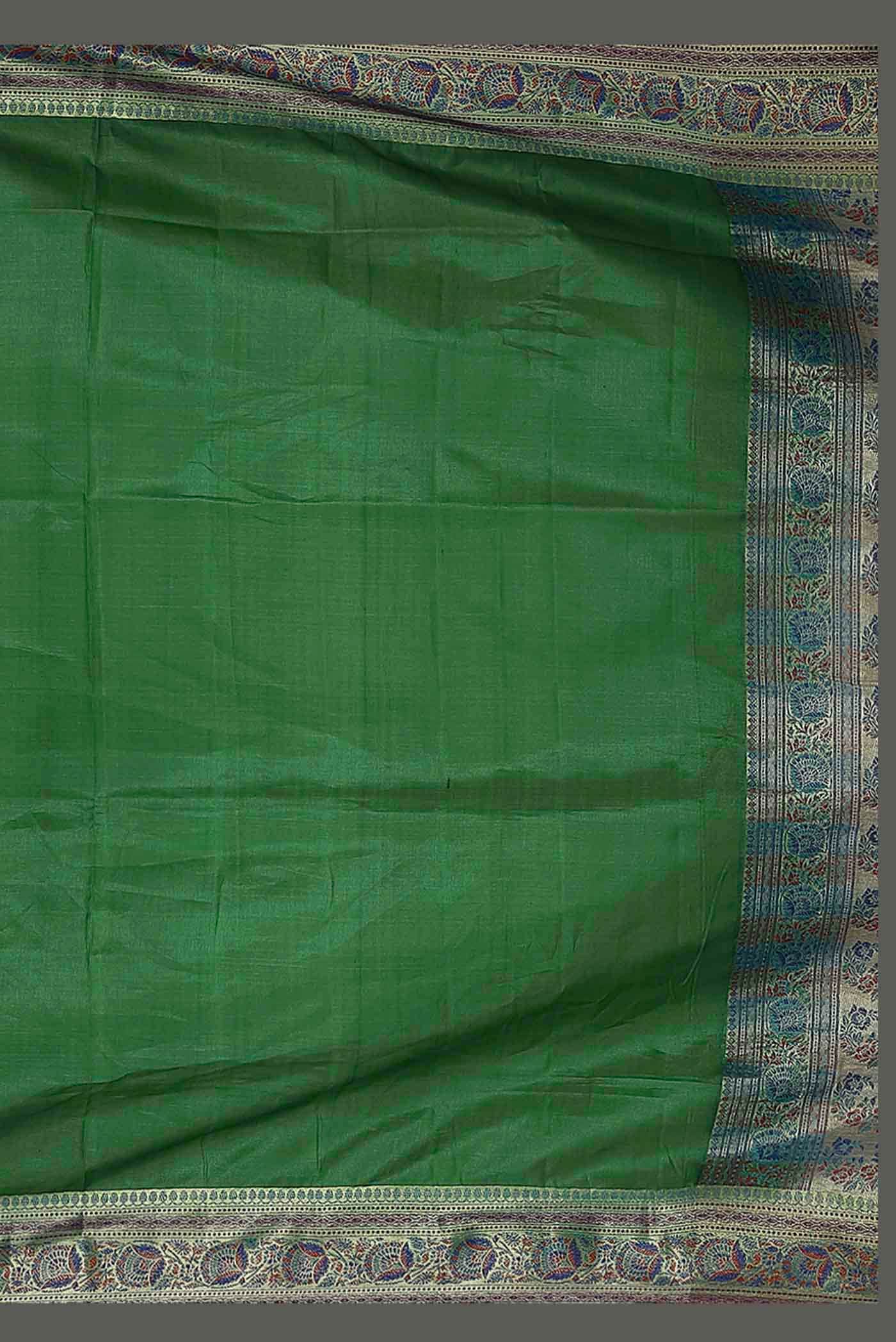 Green Banarasi Tussar Silk Saree