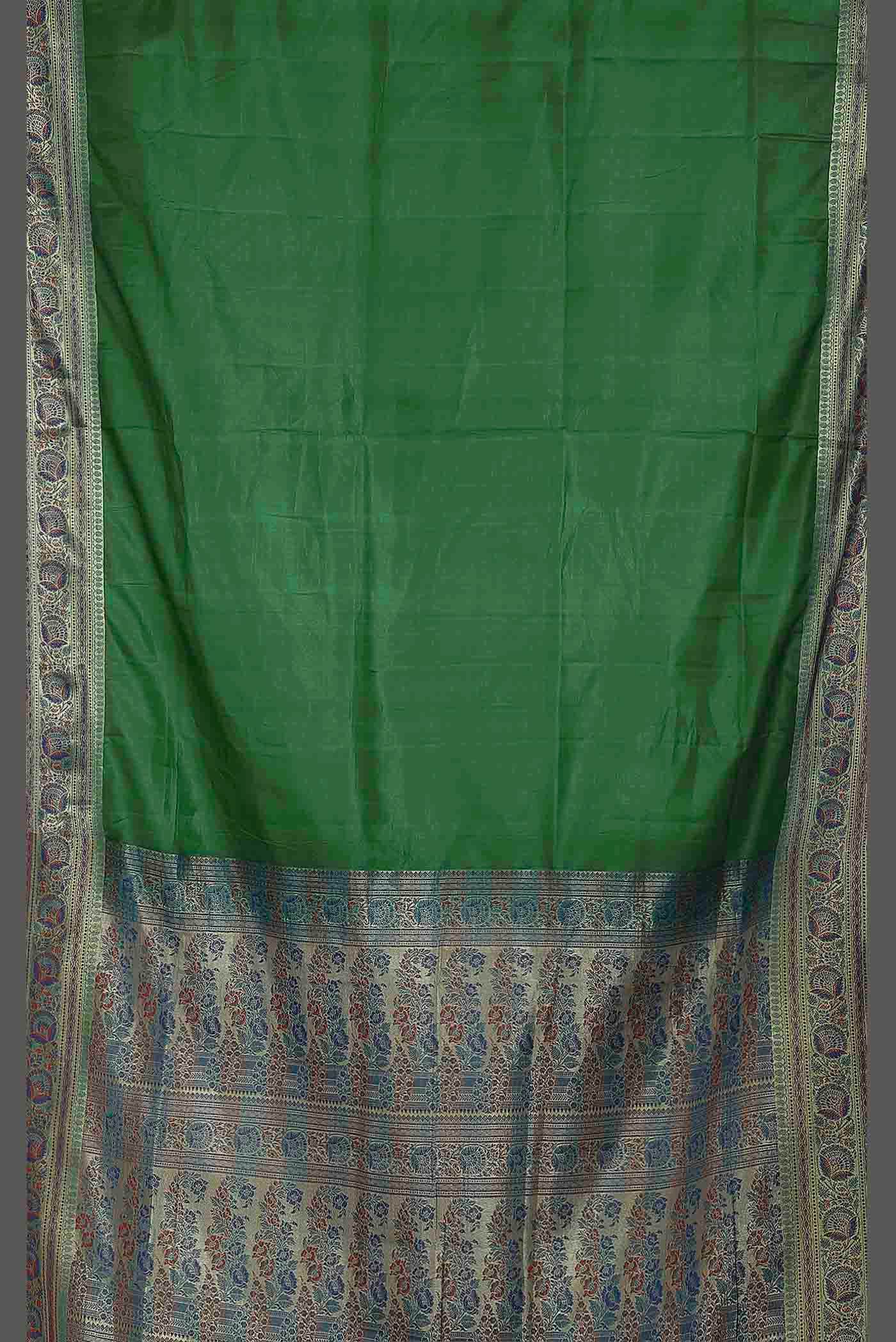 Green Banarasi Tussar Silk Saree
