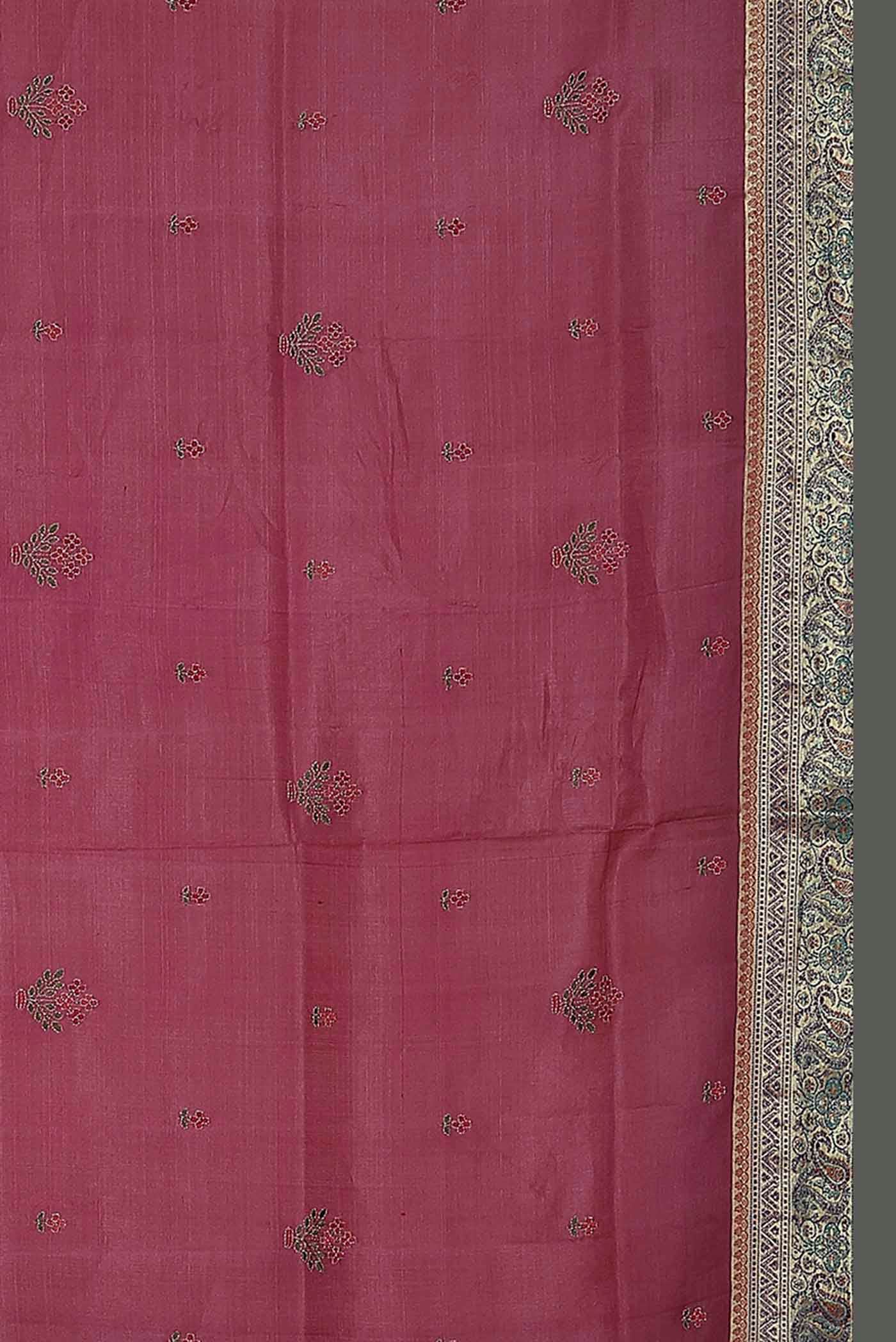 Pink Banarasi Tussar Silk Saree