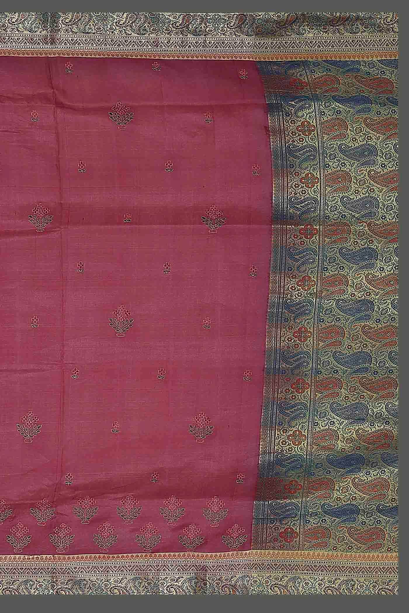 Pink Banarasi Tussar Silk Saree