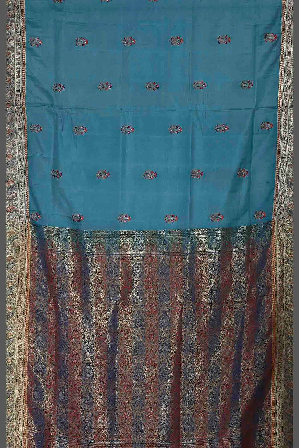 Blue Banarasi Tussar Silk Saree