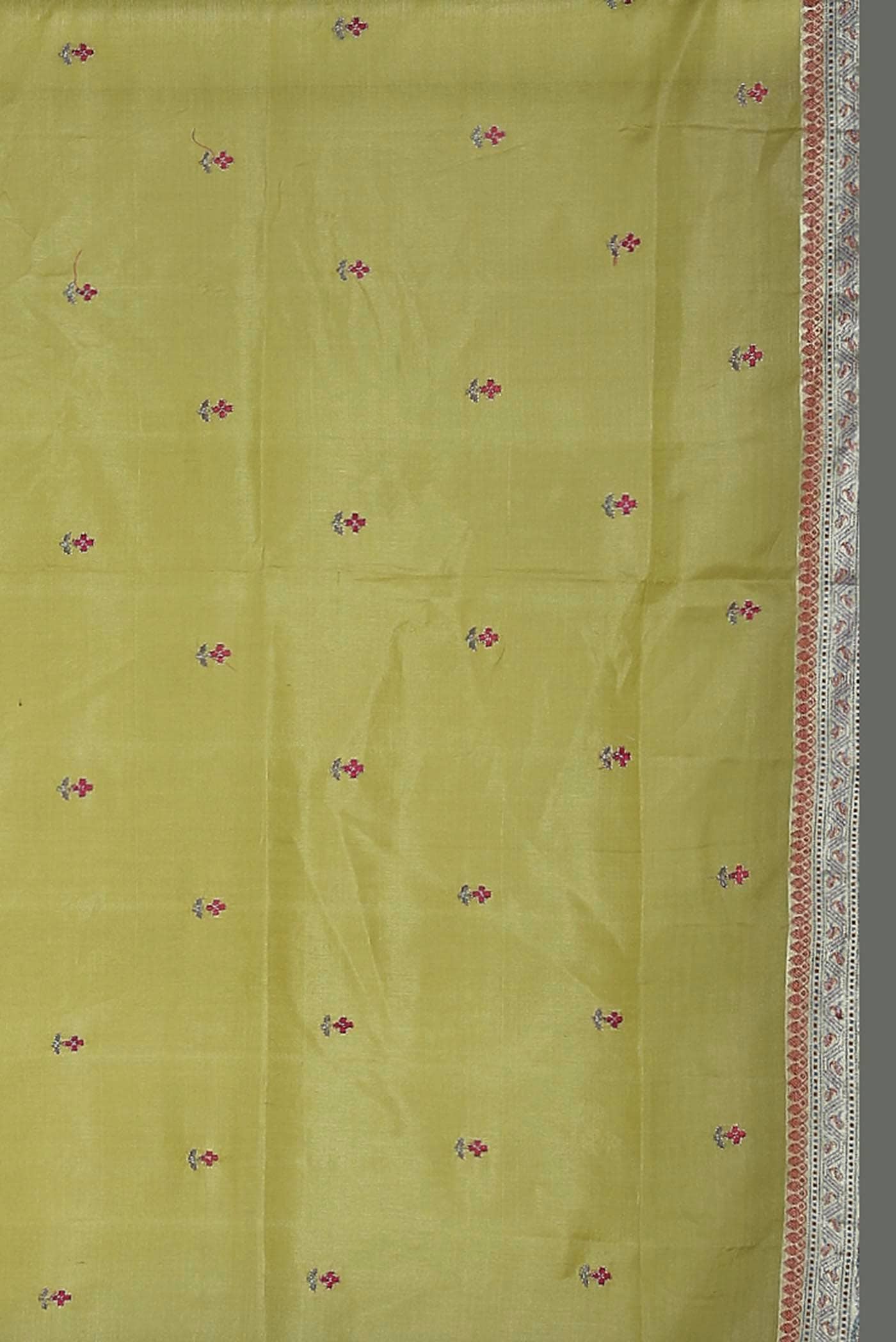 Green Banarasi Tussar Silk Saree