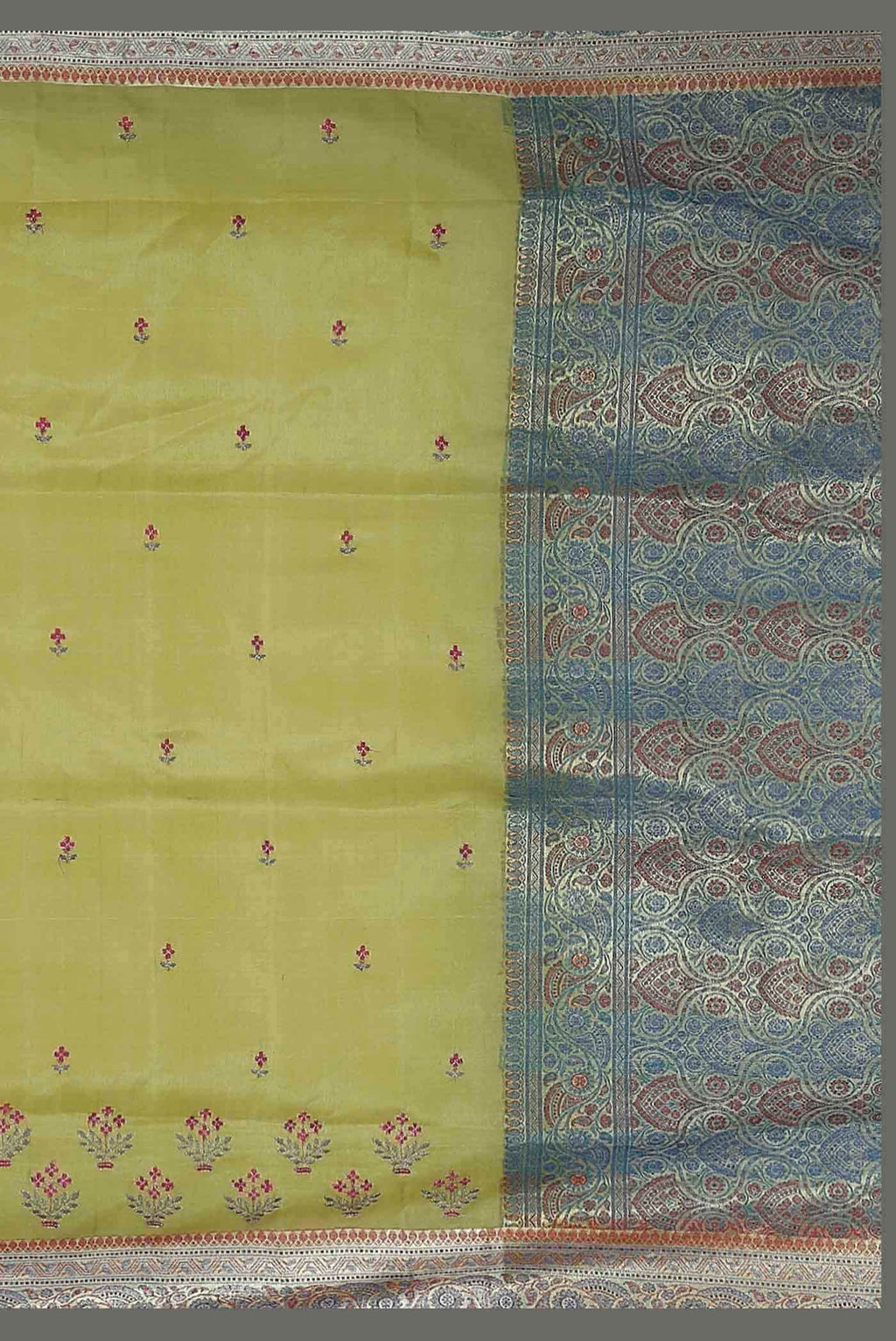 Green Banarasi Tussar Silk Saree