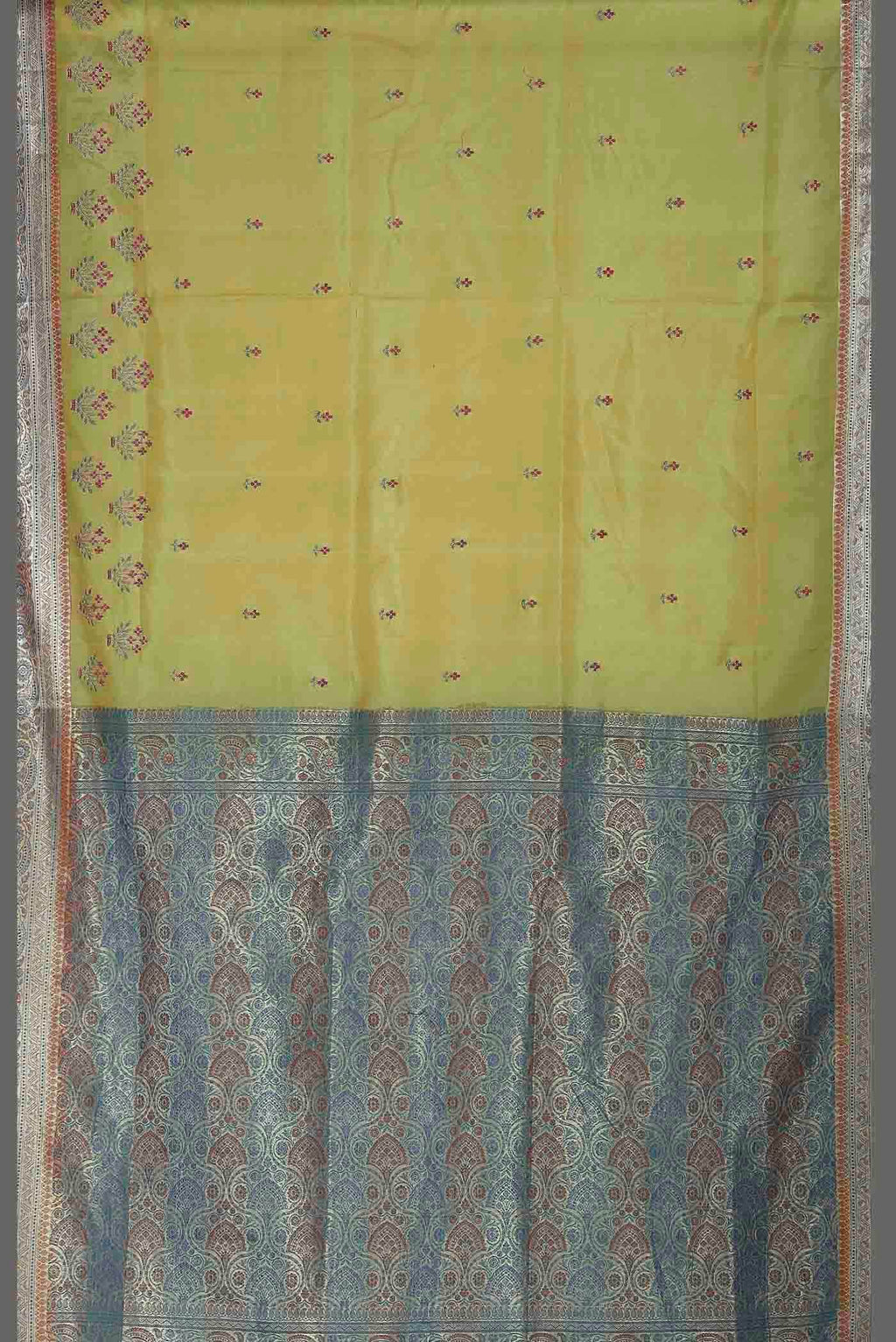 Green Banarasi Tussar Silk Saree