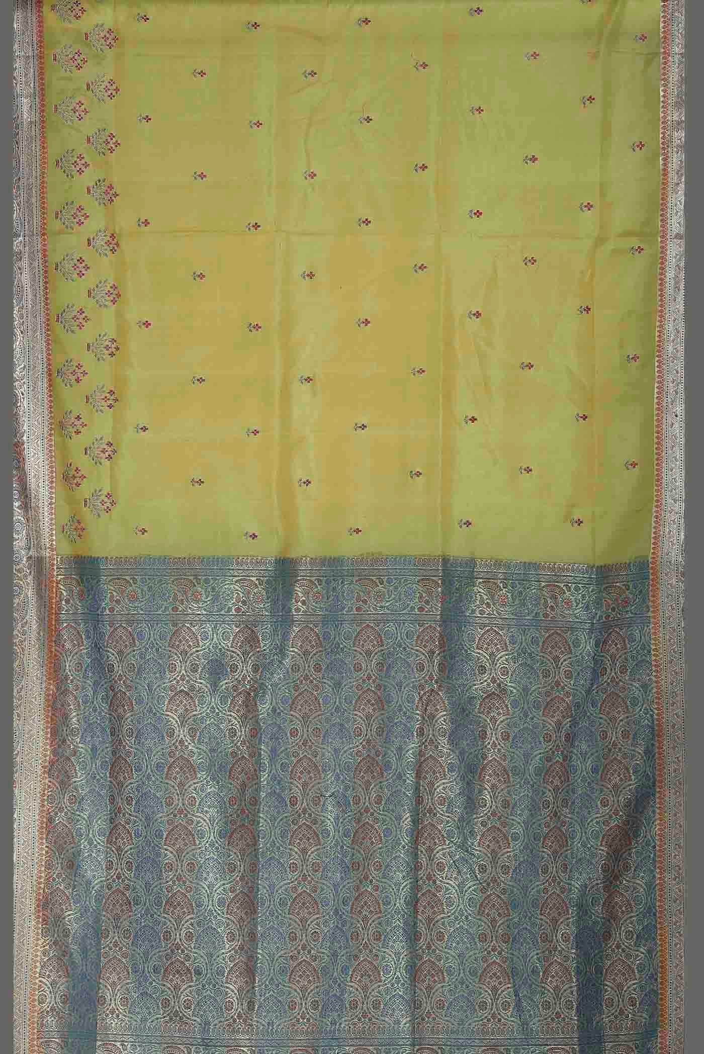 Green Banarasi Tussar Silk Saree