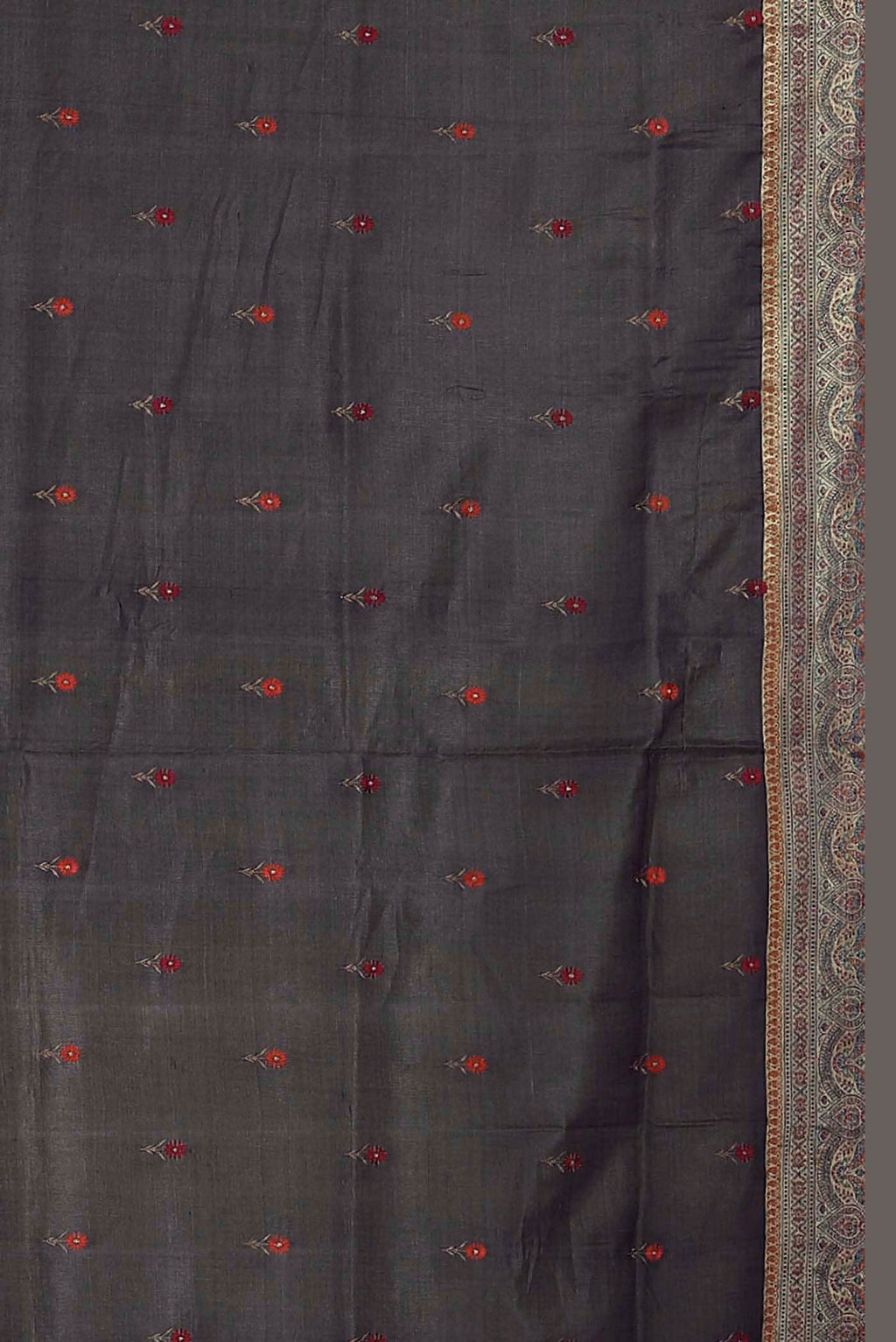 Black Banarasi Tussar Silk Saree