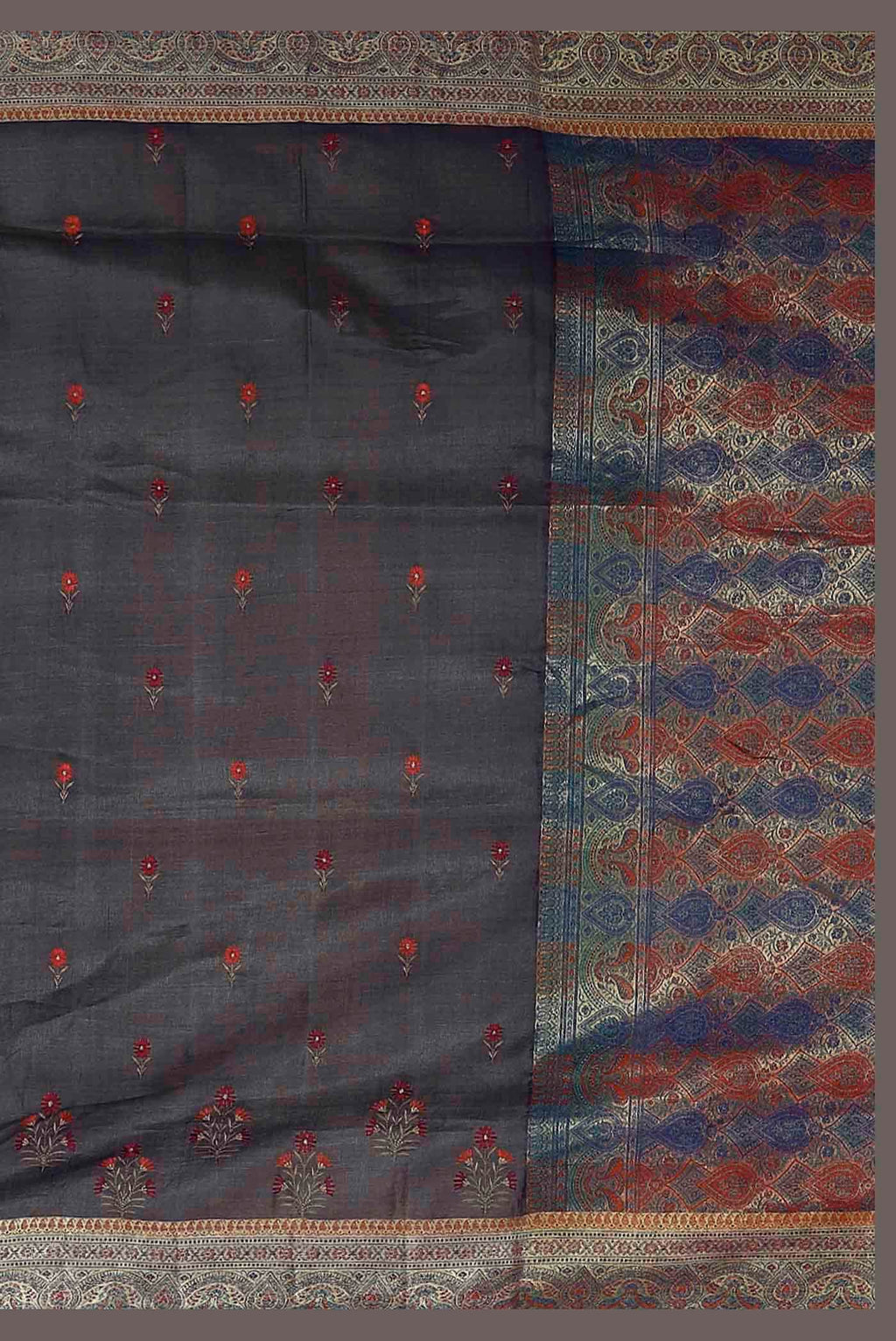 Black Banarasi Tussar Silk Saree
