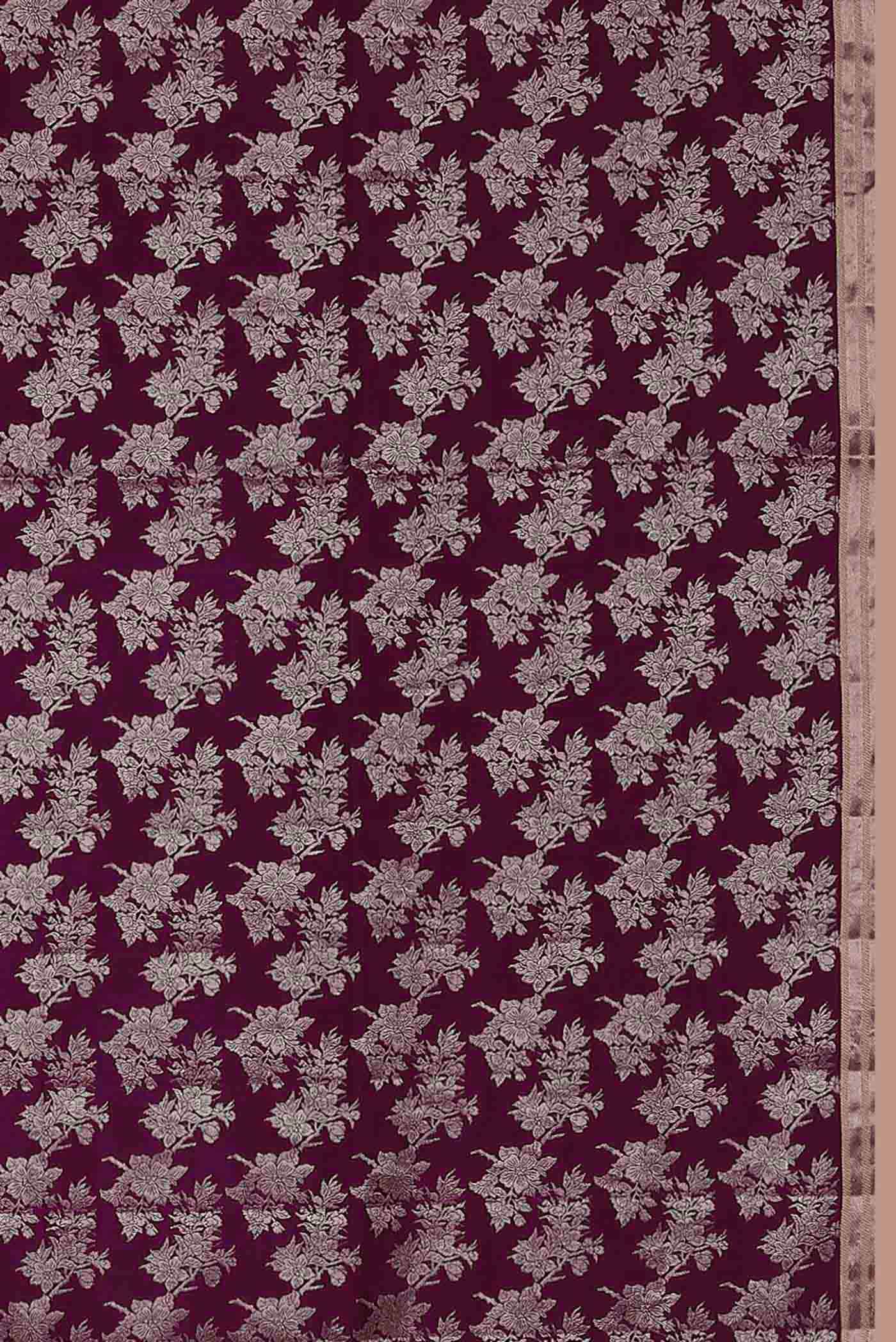 Magenta Banarasi Raw Silk Saree