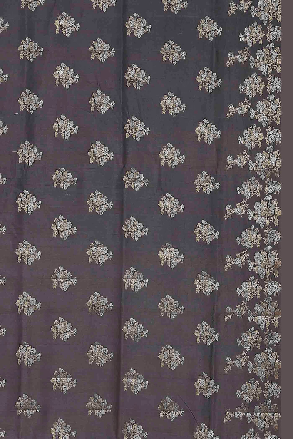 Grey Banarasi Raw Silk Saree